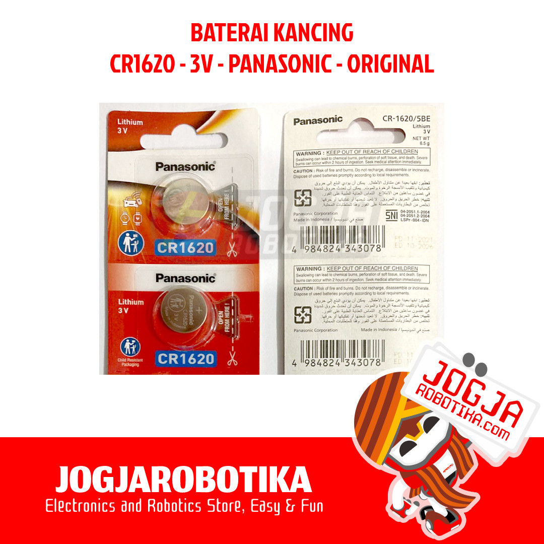 BATERAI KANCING GEPENG LITHIUM CR1620 3V PANASONIC