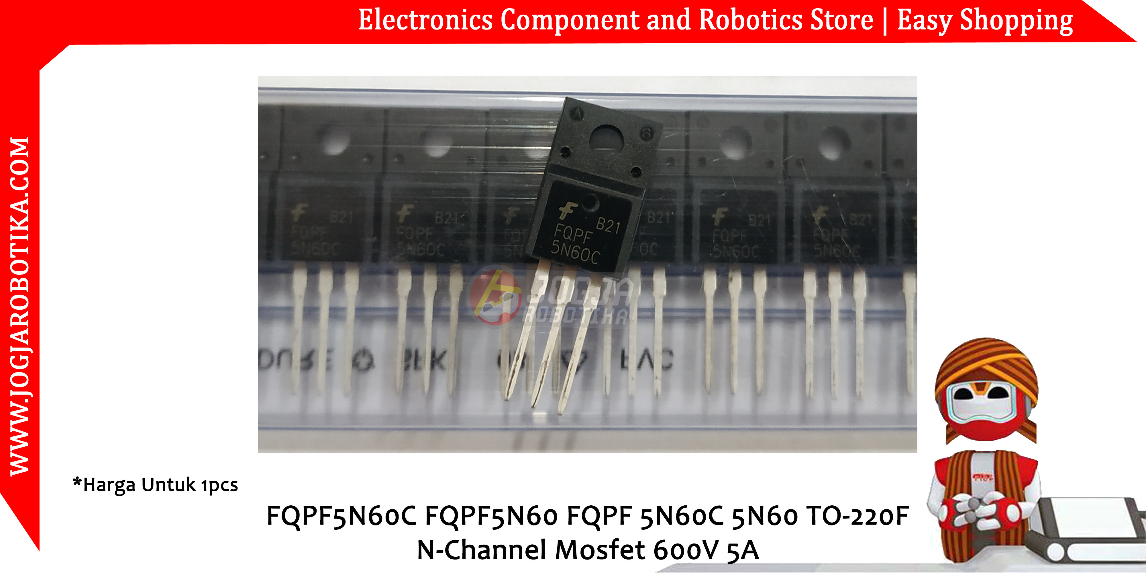 FQPF5N60C FQPF5N60 FQPF 5N60C 5N60 TO-220F N-Channel Mosfet 600V 5A