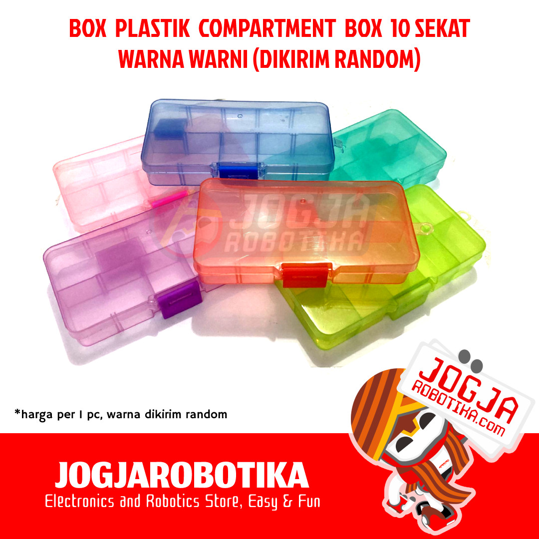 Kotak Box Storage Plastik Mini 10 Sekat Tempat Komponen Box Compartment Warna Random