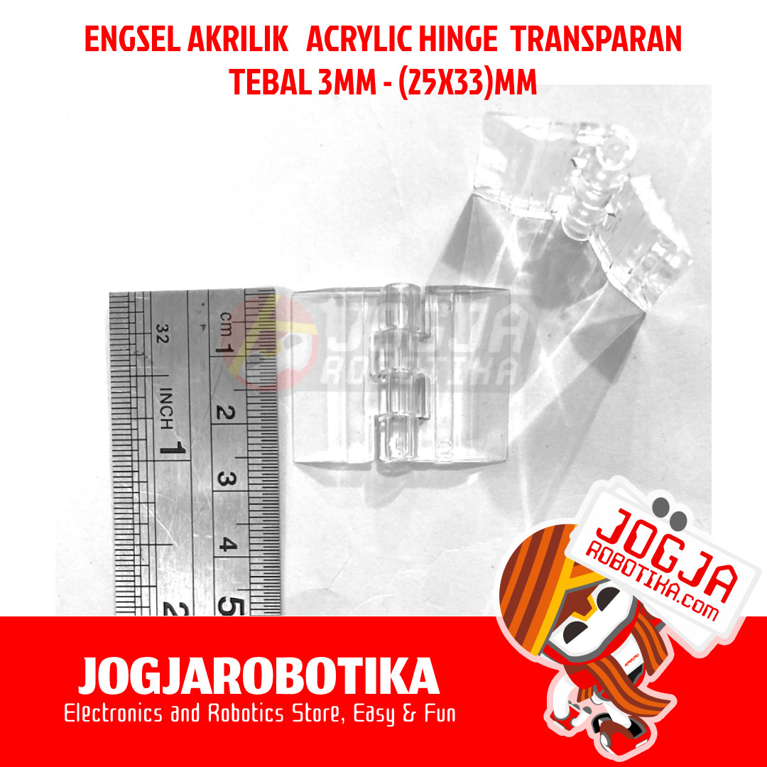 ENGSEL AKRILIK ACRYLIC HINGE TRANSPARAN TEBAL 3MM - (25X35)MM