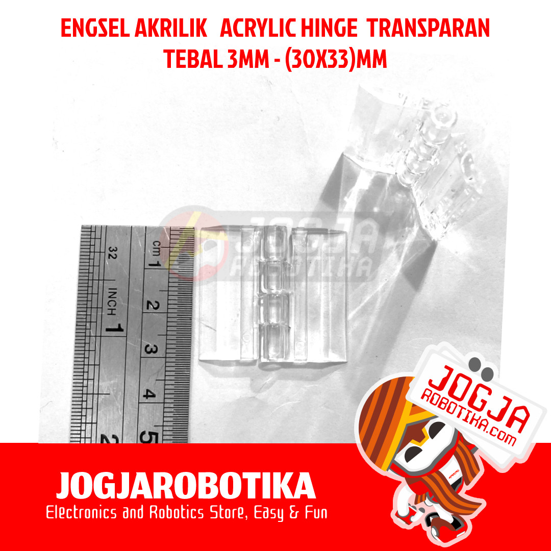 ENGSEL AKRILIK ACRYLIC HINGE TRANSPARAN TEBAL 3MM - (30X35)MM
