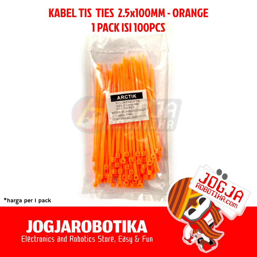 KABEL TIS CABLE TIES 2.5X100MM 1PACK 100PCS  - ORANGE