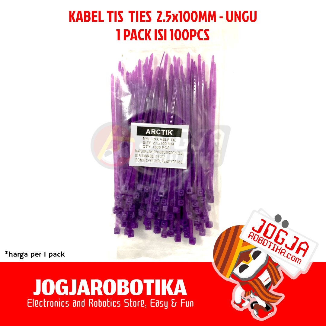 KABEL TIS CABLE TIES 2.5X100MM 1PACK 100PCS  - UNGU