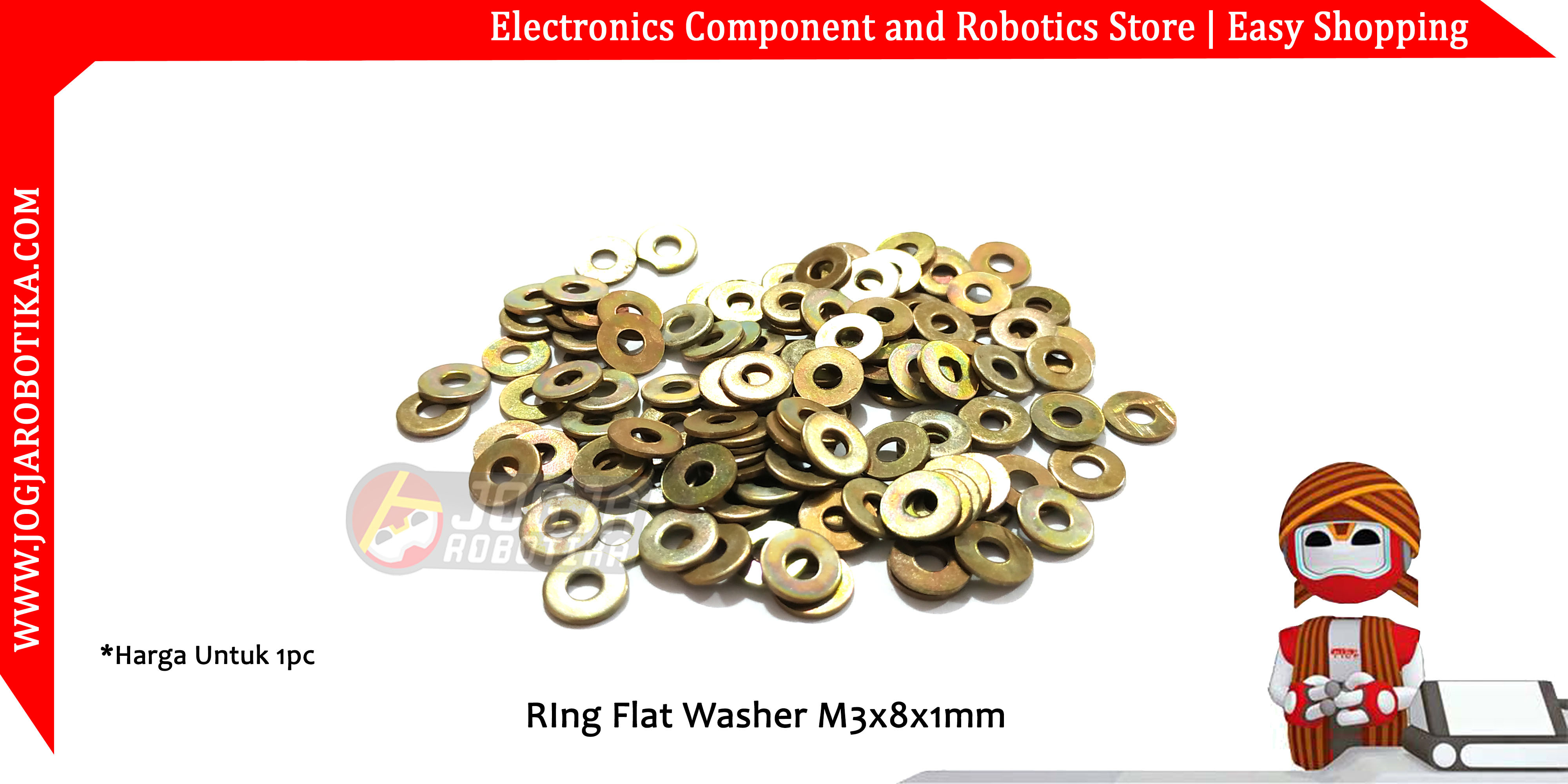 RIng Flat Washer M3x8x0.5mm