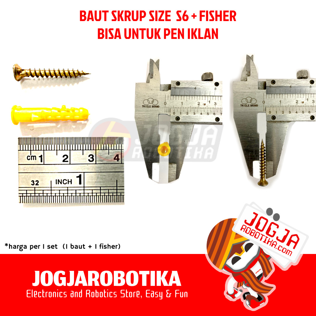 BAUT SKRUP SEKRUP SIZE S6 + FISHER BISA UNTUK PEN IKLAN