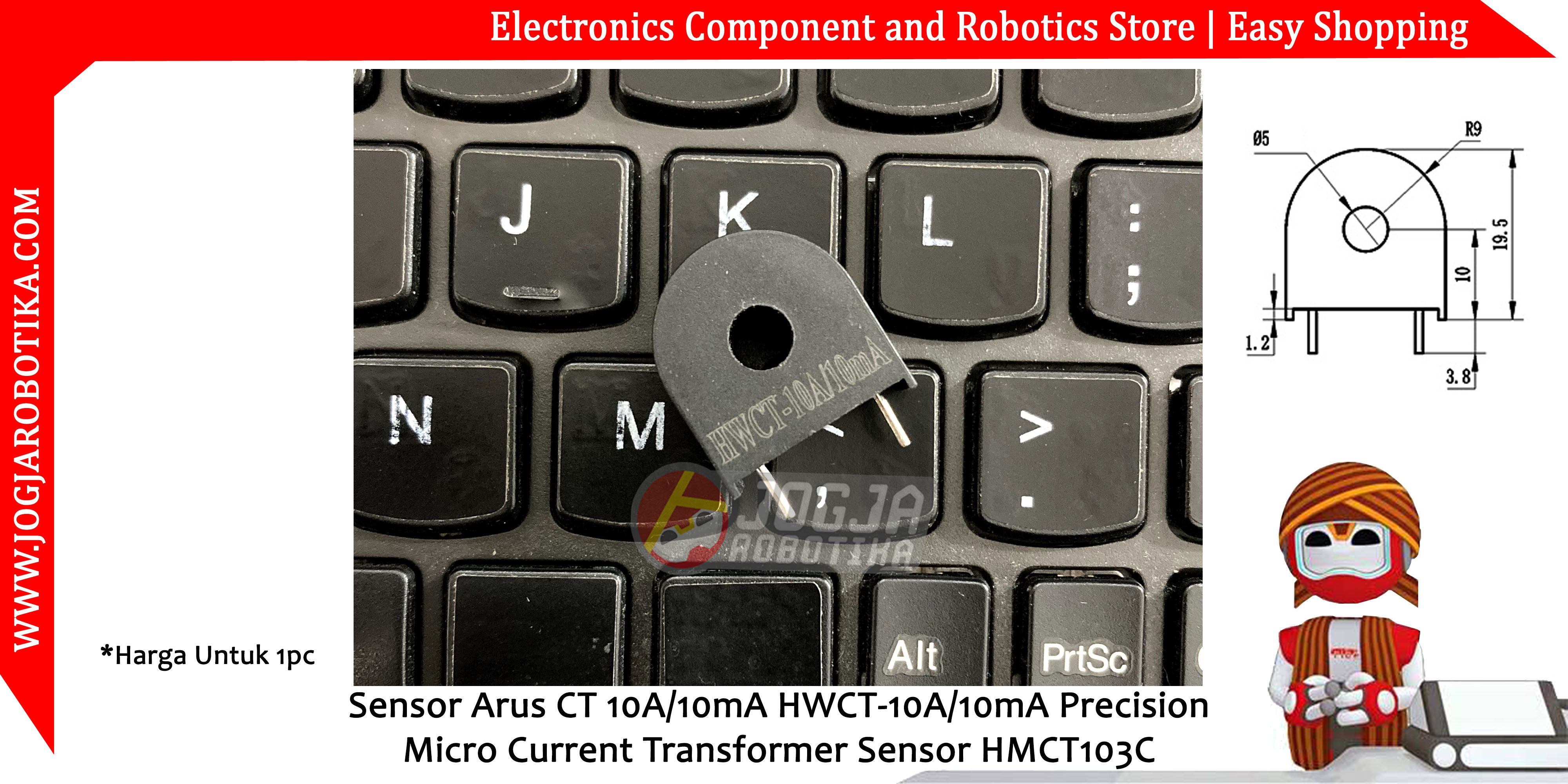 Sensor Arus CT 10A/10mA HWCT-10A/10mA Precision Micro Current Transformer Sensor HMCT103C