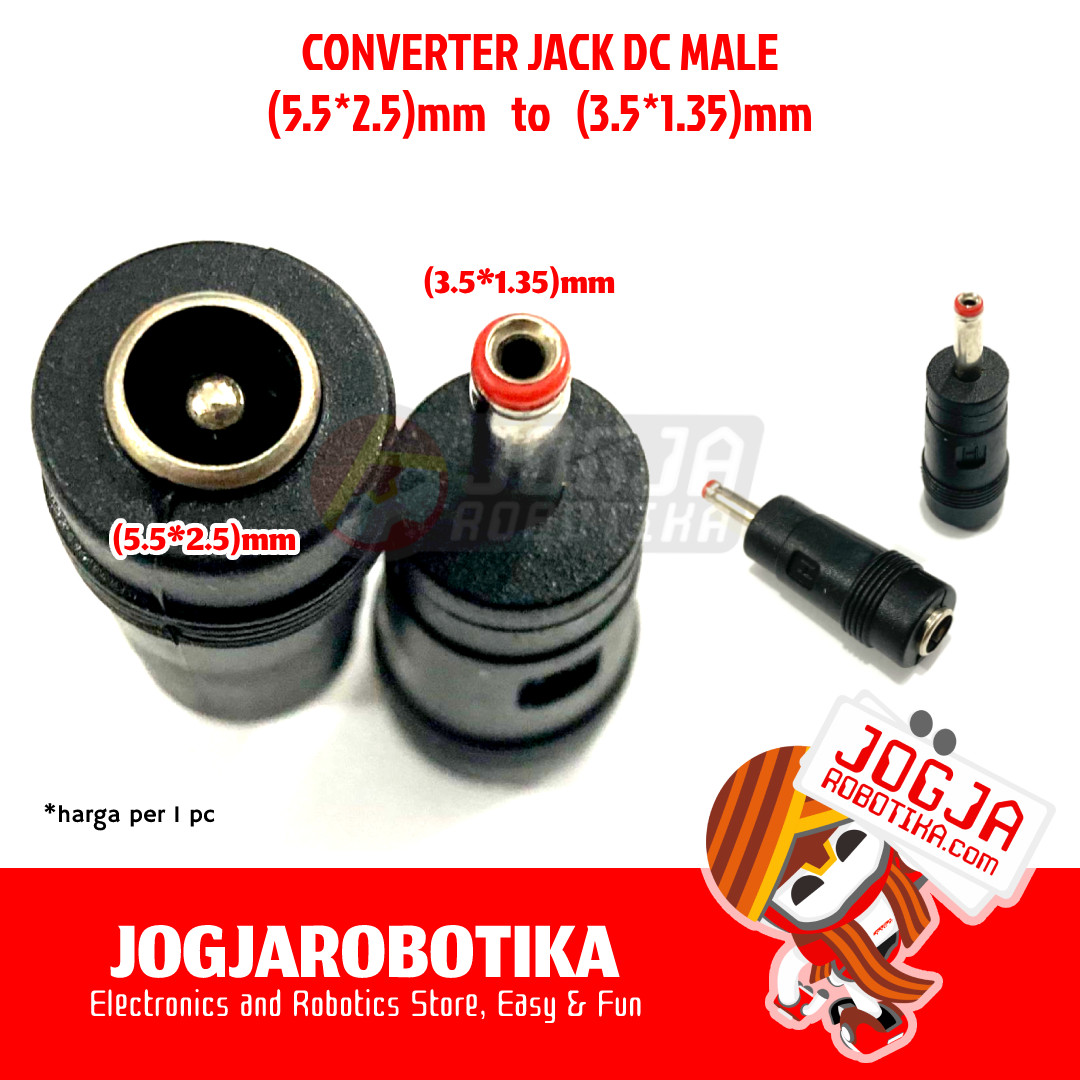 CONVERTER JACK DC ADAPTOR CHARGER MALE (5.5*2.5)MM JADI KECIL - (3.5*1.35)mm