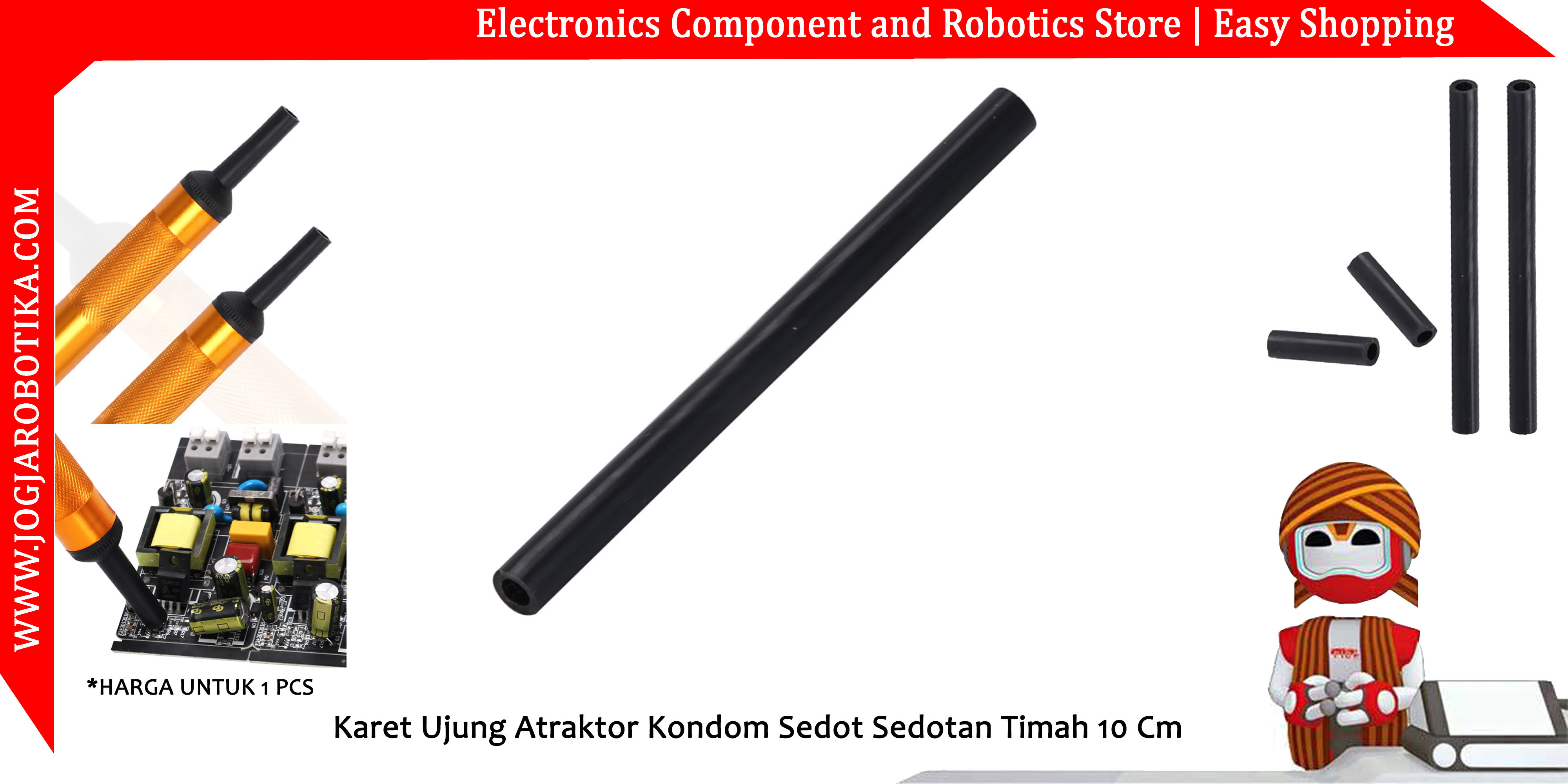 Karet Ujung Atraktor Kondom Sedot Sedotan Timah 10 Cm