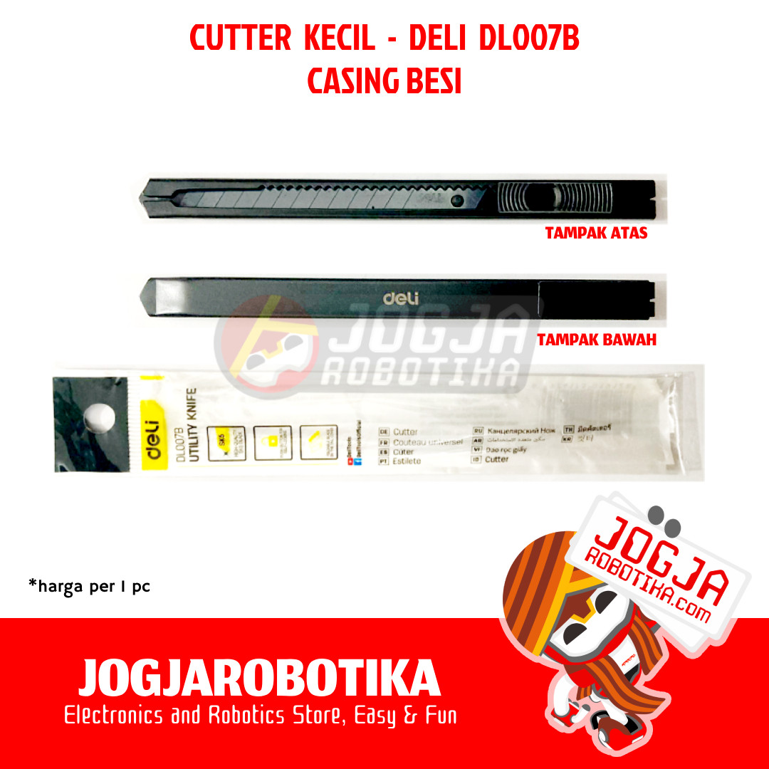 CUTTER KATER PISAU KECIL PEMOTONG KERTAS PEMBUKA PAKET BRAND DELI - DL007B