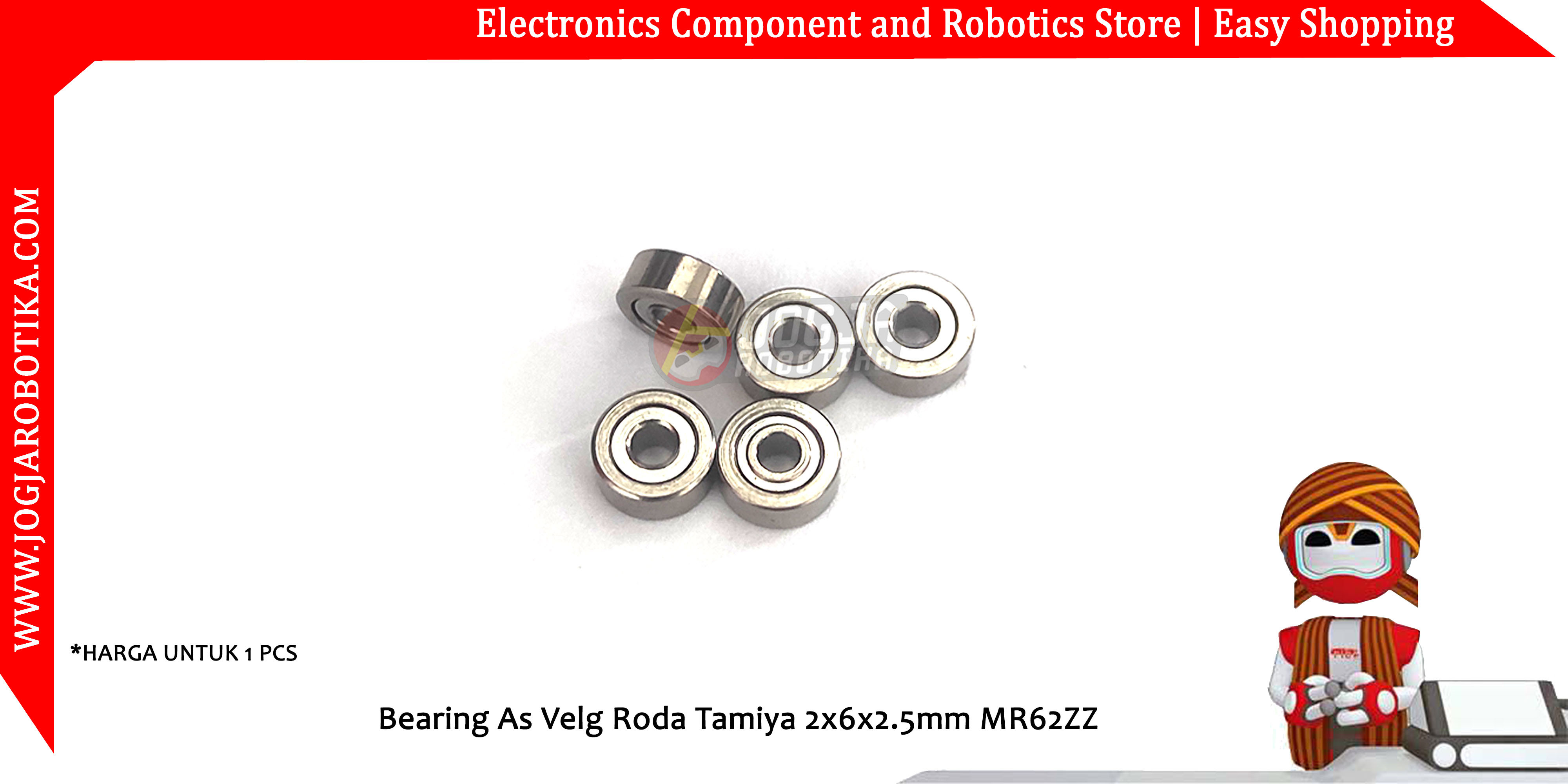 Bearing As Velg Roda Tamiya 2x6x2.5mm MR62ZZ