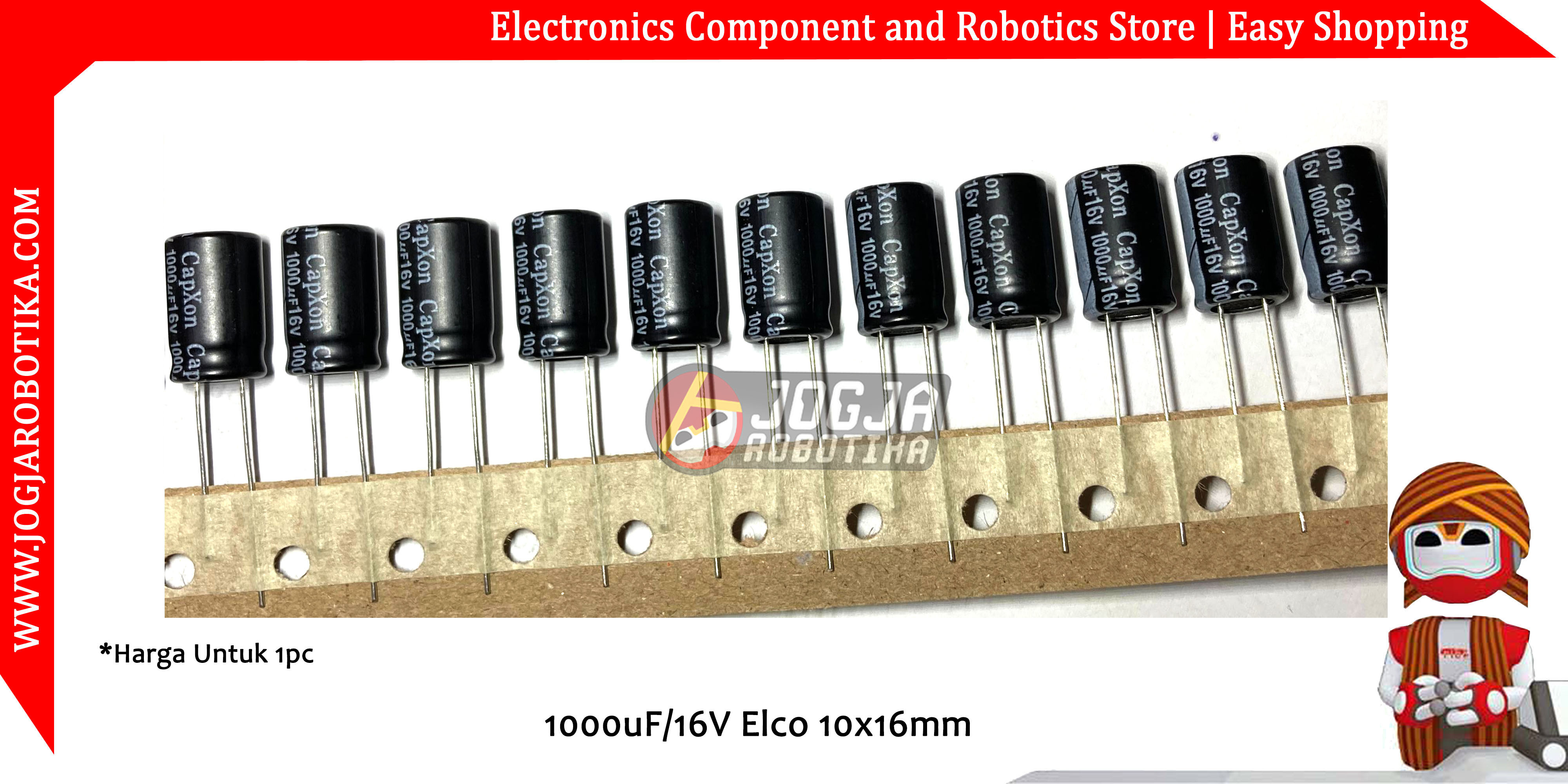Kapasitor Elco Elko 1000uF/16V 1000uF 16V