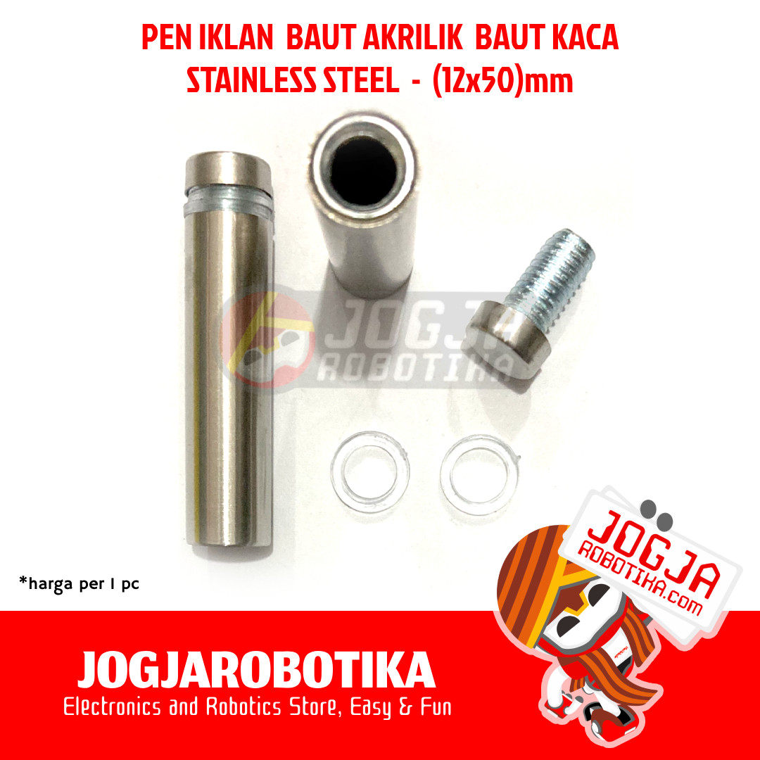 PEN IKLAN BAUT AKRILIK BAUT KACA STAINLESS - (12X50)MM