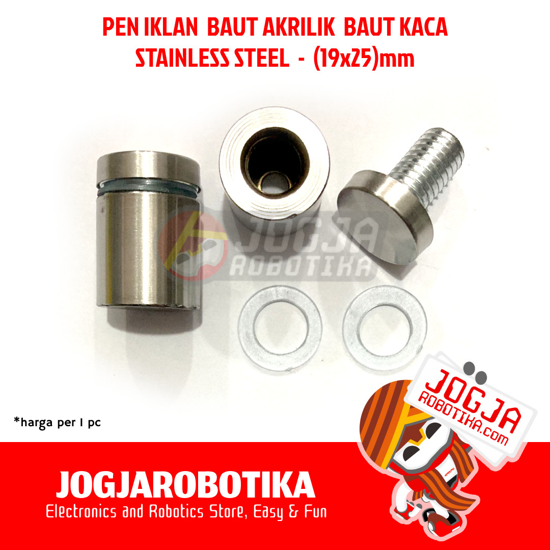 PEN IKLAN BAUT AKRILIK BAUT KACA STAINLESS - (19X25)MM