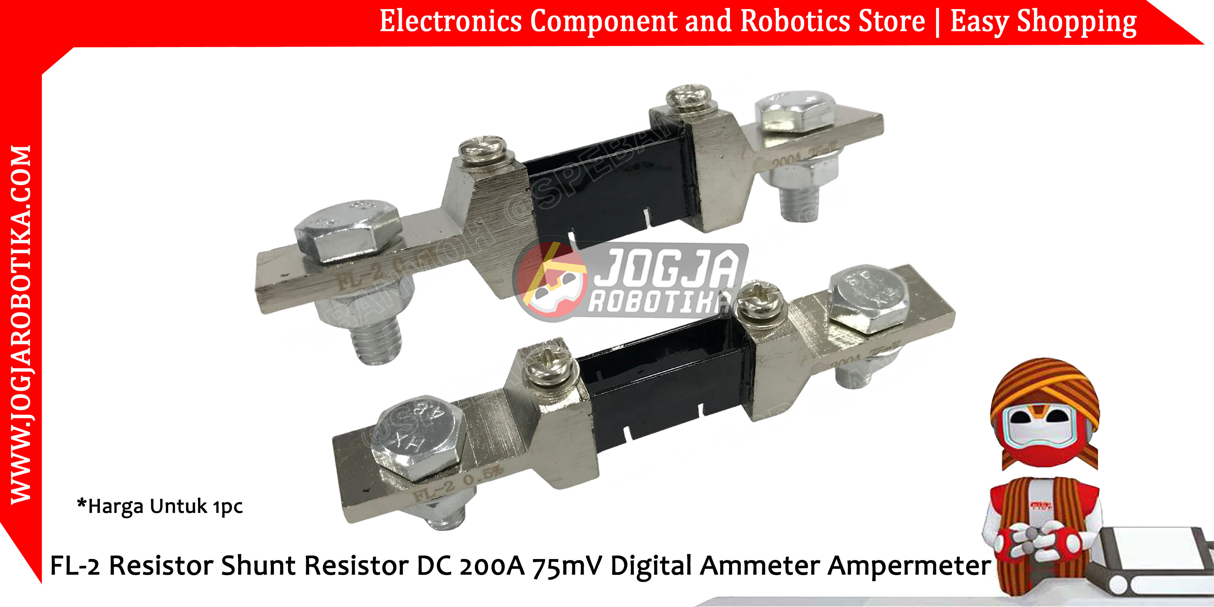 FL-2 Resistor Shunt Resistor DC 200A 75mV Digital Ammeter Ampermeter