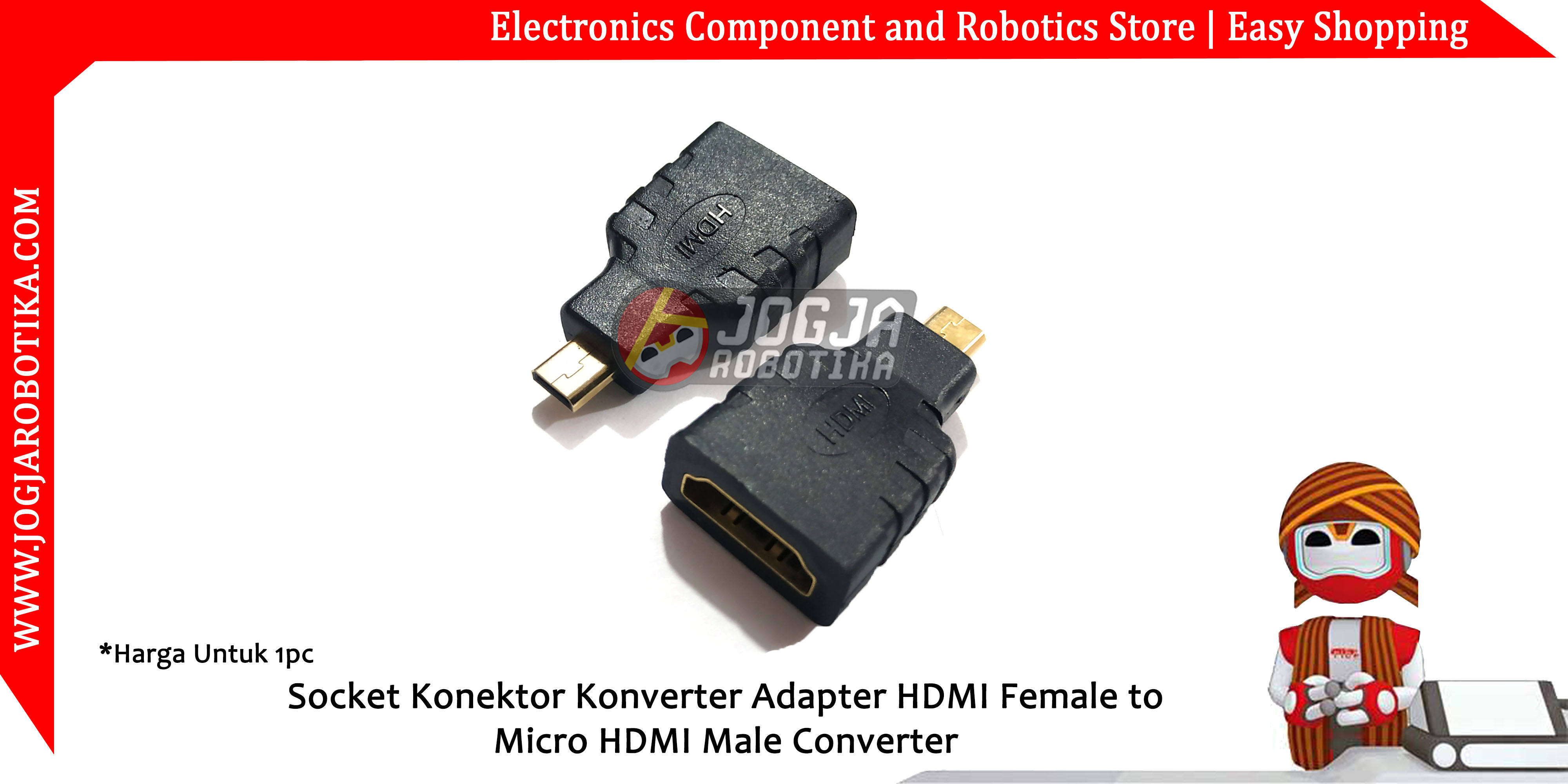 Socket Konektor Konverter Adapter HDMI Female to Micro HDMI Male Converter