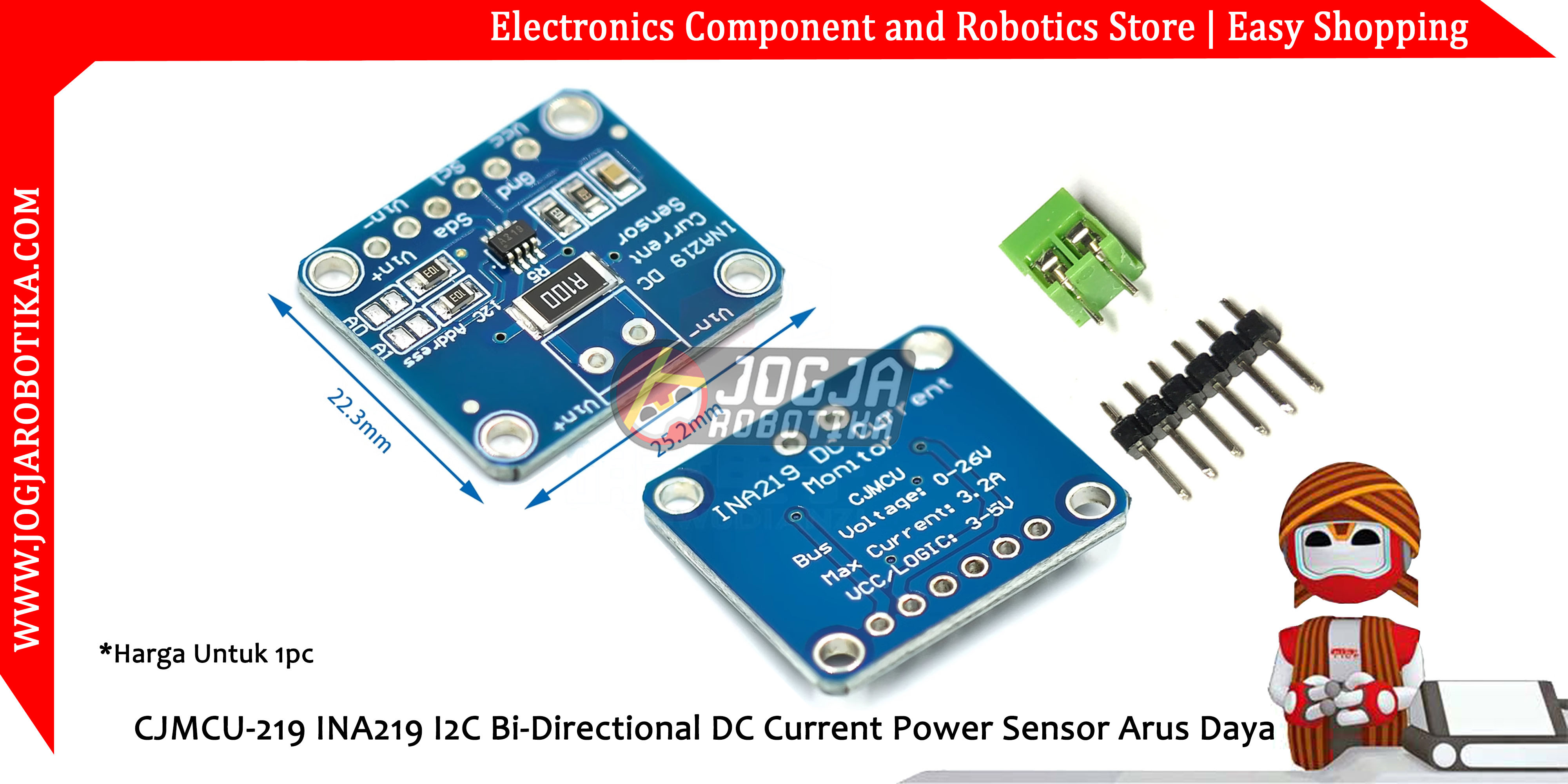 CJMCU-219 INA219 I2C Bi-Directional DC Current Power Sensor Arus Daya