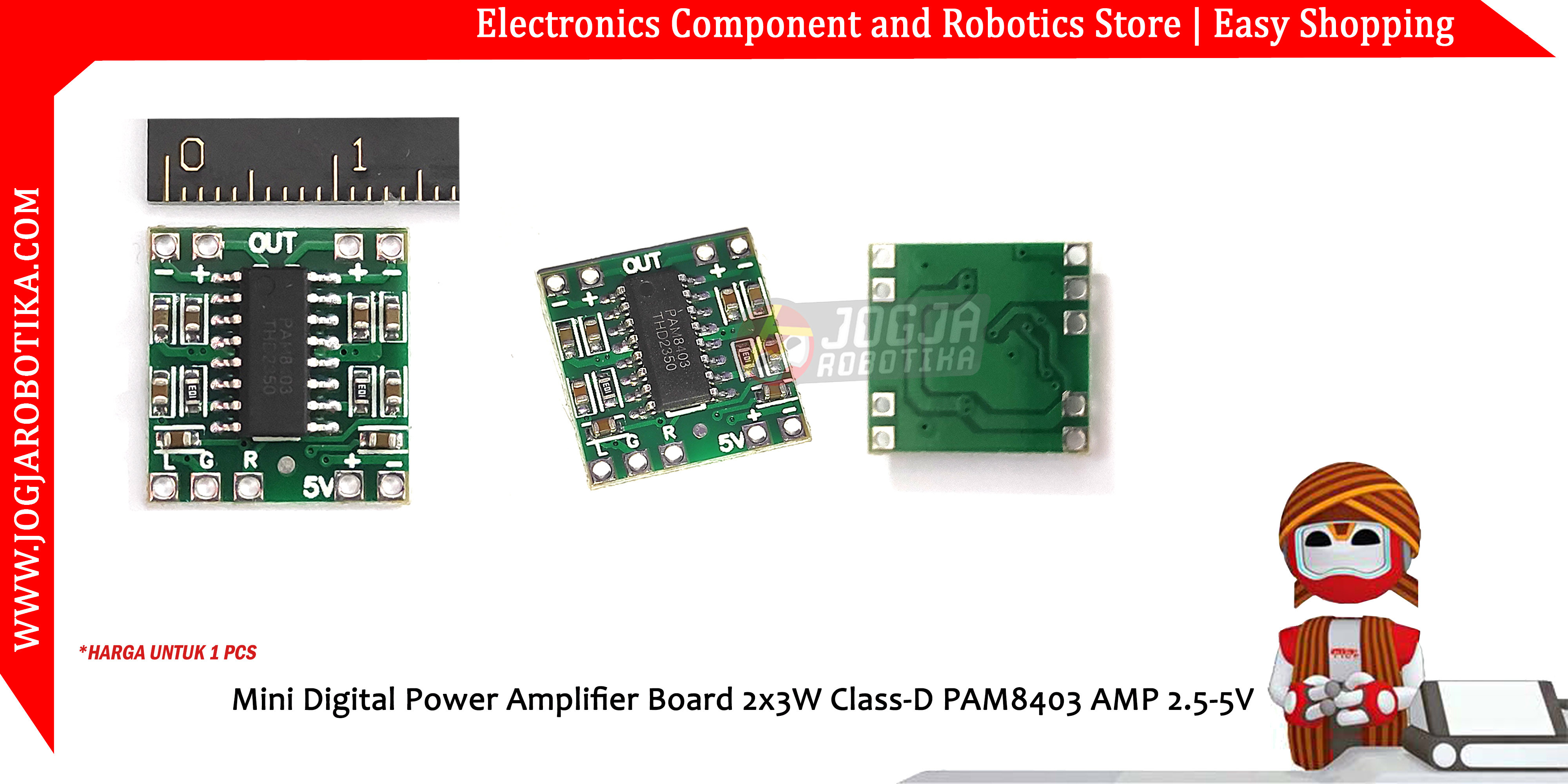 Mini Digital Power Amplifier Board 2x3W Class-D PAM8403 AMP 2.5-5V