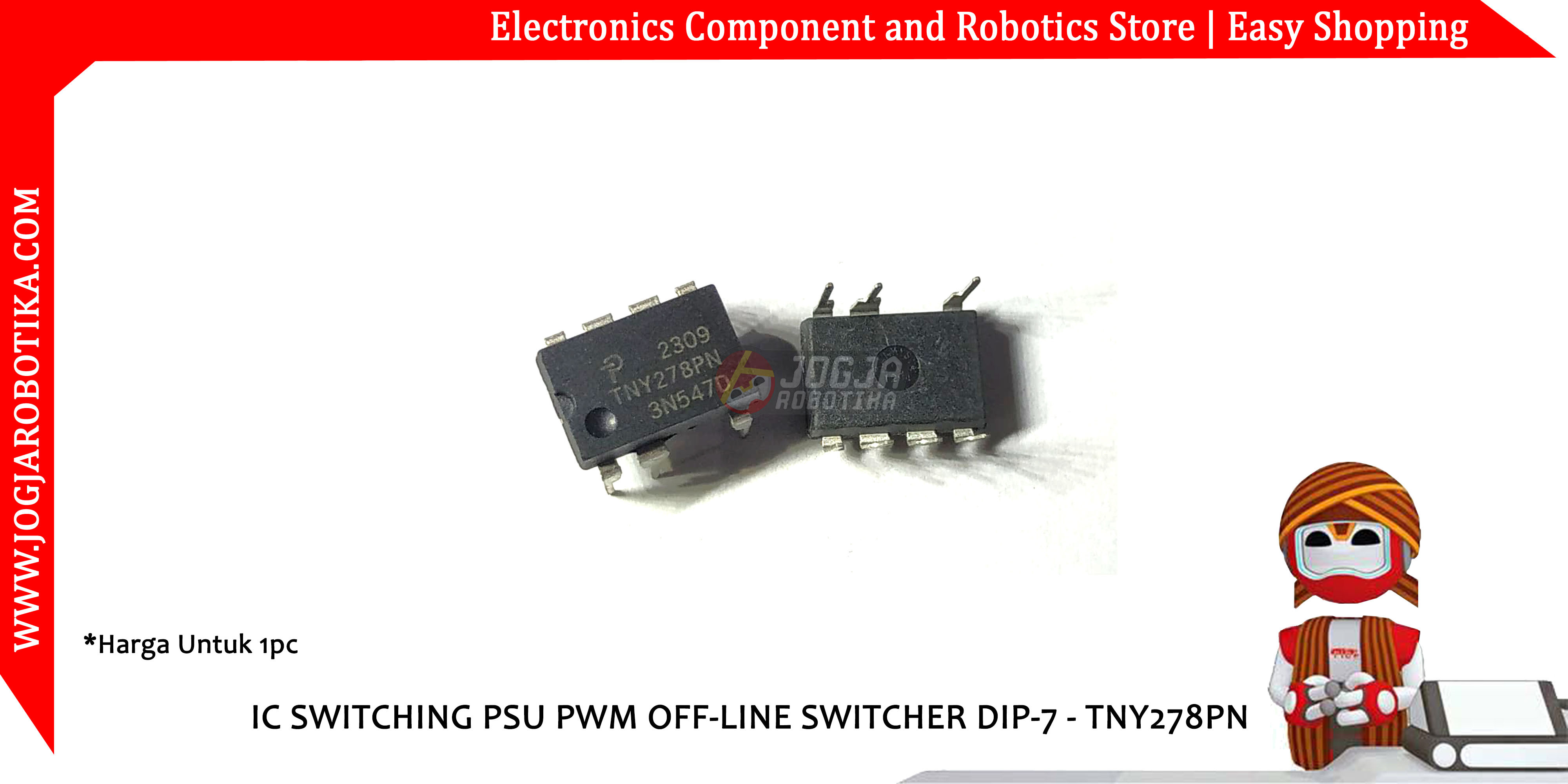 IC SWITCHING PSU PWM OFF-LINE SWITCHER DIP-7 - TNY278PN