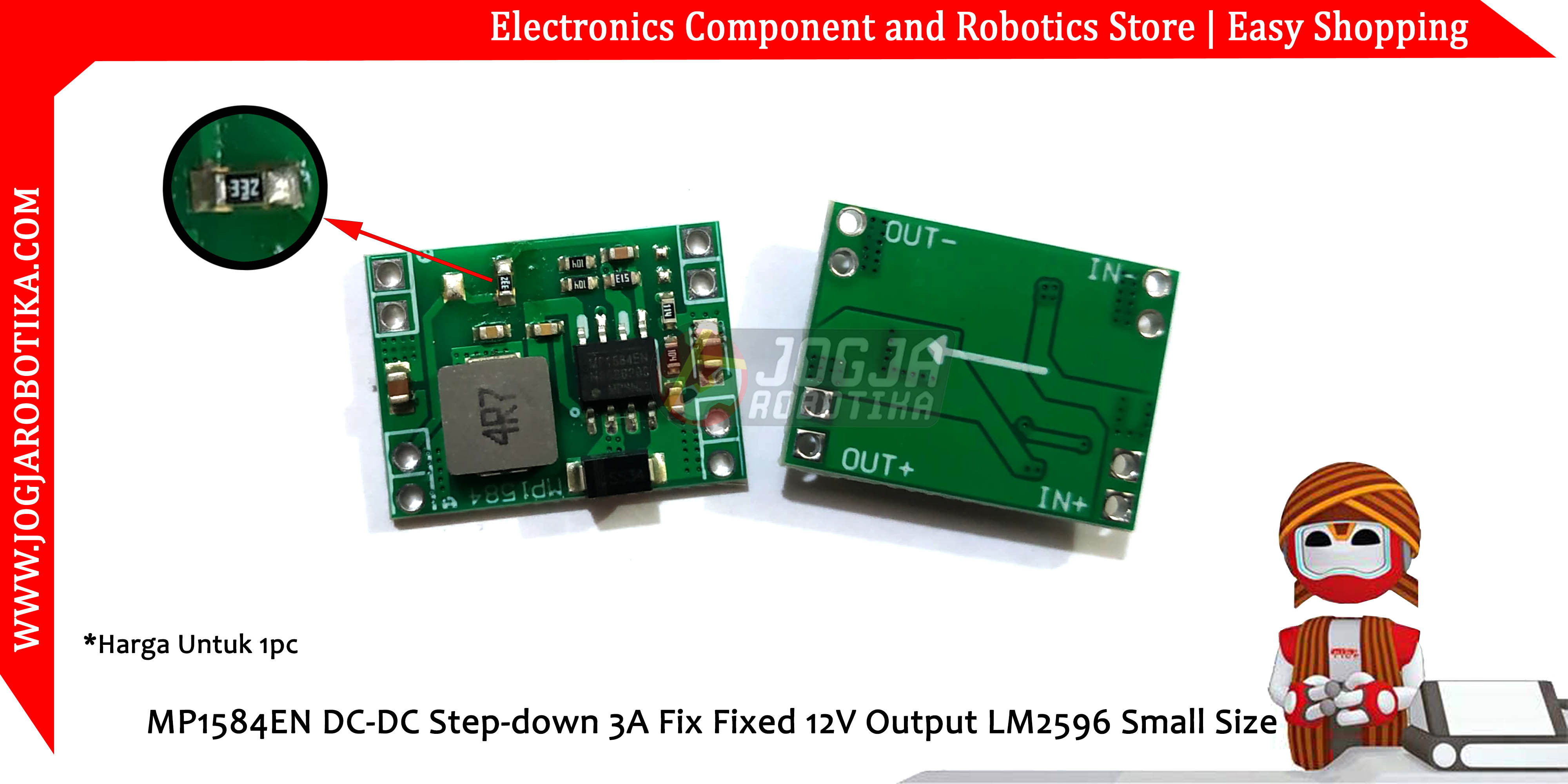 MP1584EN DC-DC Step-down 3A Fix Fixed 12V Output LM2596 Small Size