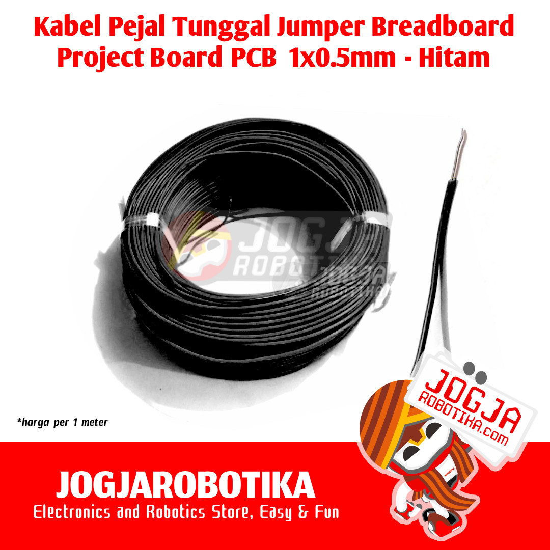 Kabel Pejal Jumper Breadboard Project Board PCB 1x0.5mm - Hitam