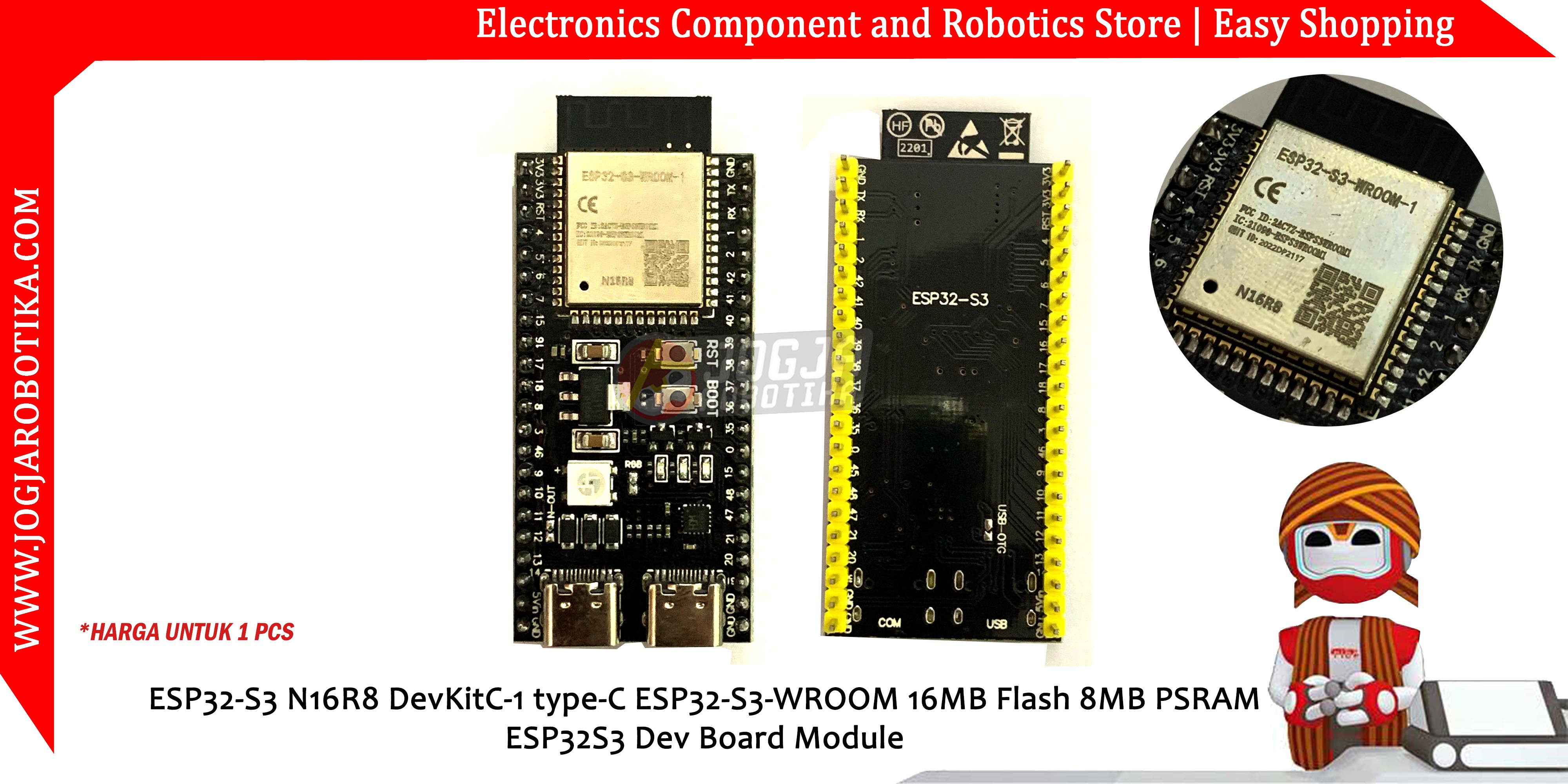 ESP32-S3 N16R8 DevKitC-1 type-C ESP32-S3-WROOM 16MB Flash 8MB PSRAM - ESP32S3 Dev Board Module