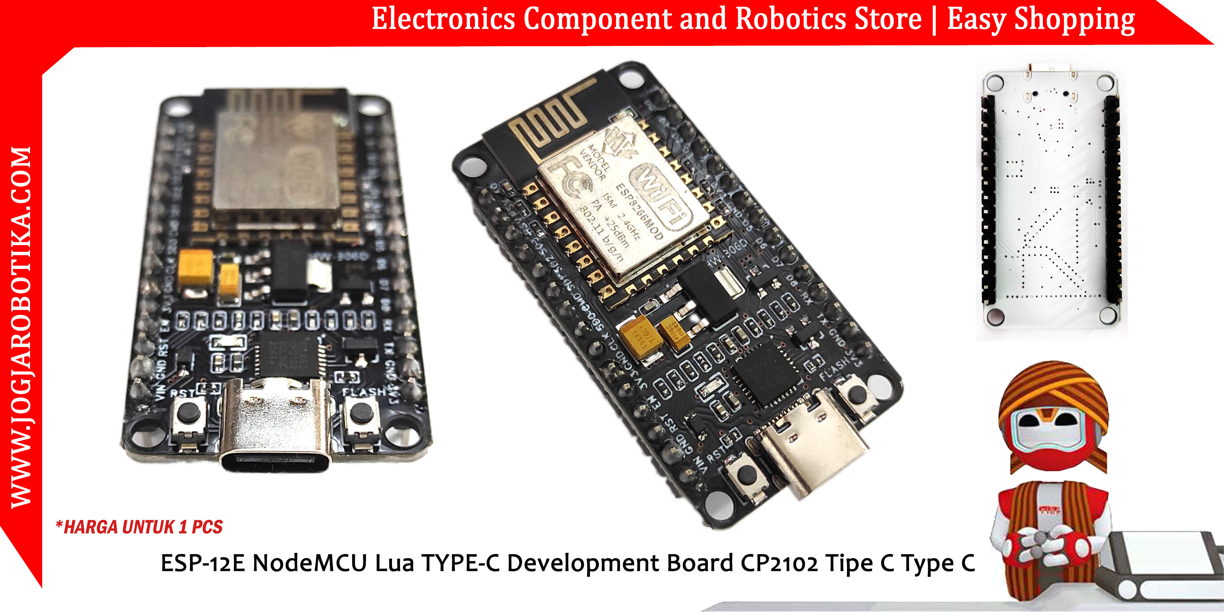 ESP-12E NodeMCU Lua TYPE-C Development Board CP2102 Tipe C Type C