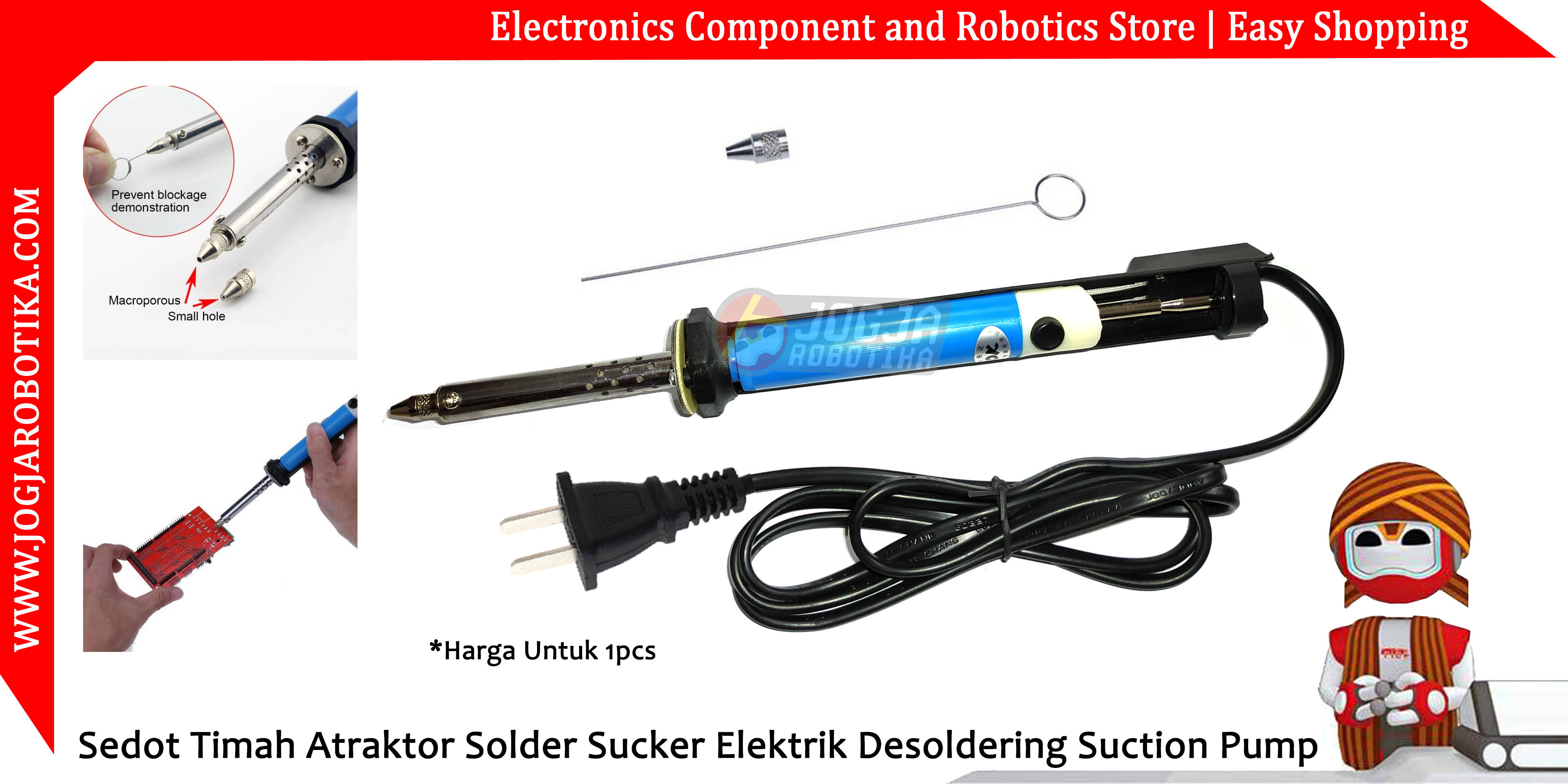 Sedot Timah Atraktor Solder Sucker Elektrik Desoldering Suction Pump