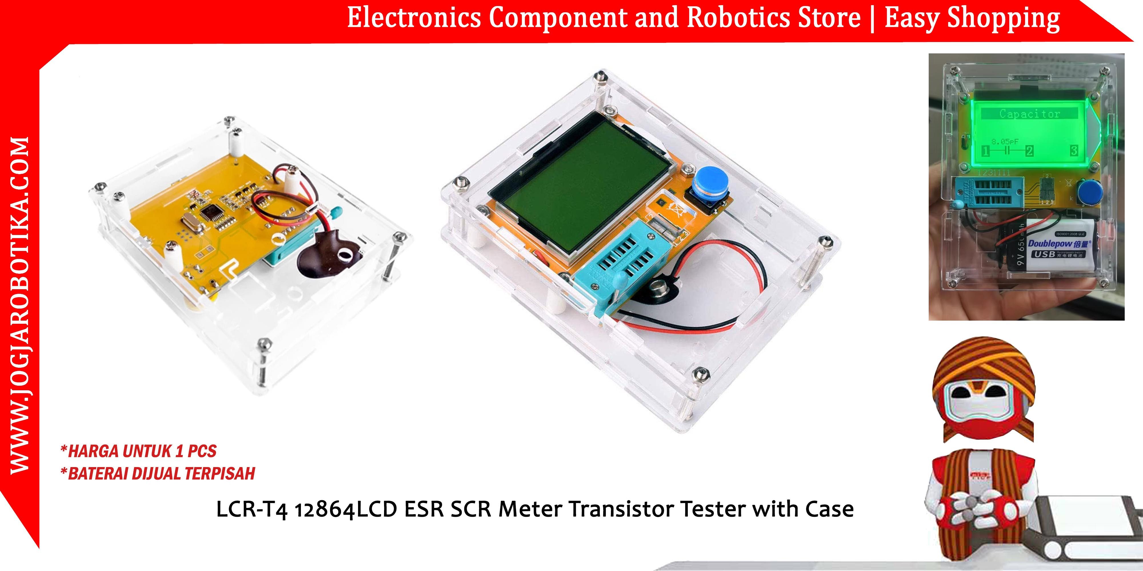 LCR-T4 12864 LCD ESR SCR Meter Transistor Tester with Case