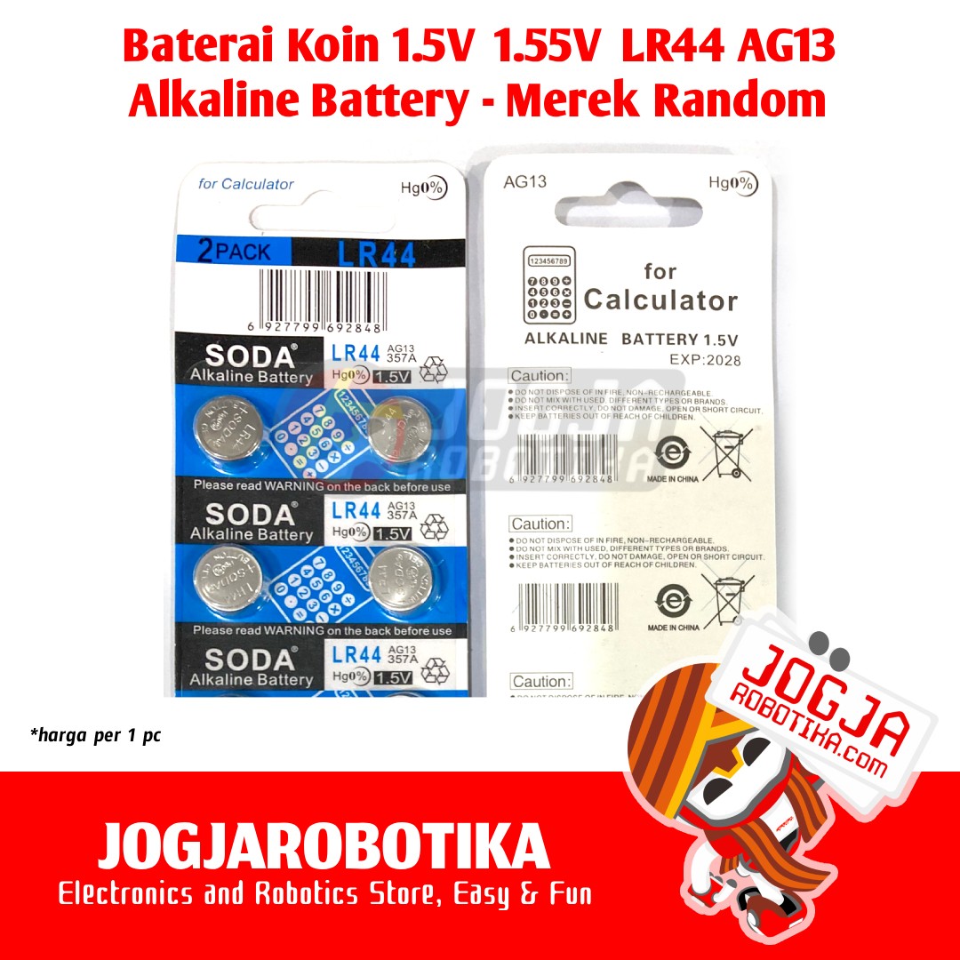 Battery Lithium 1.55V LR44 Merek Random