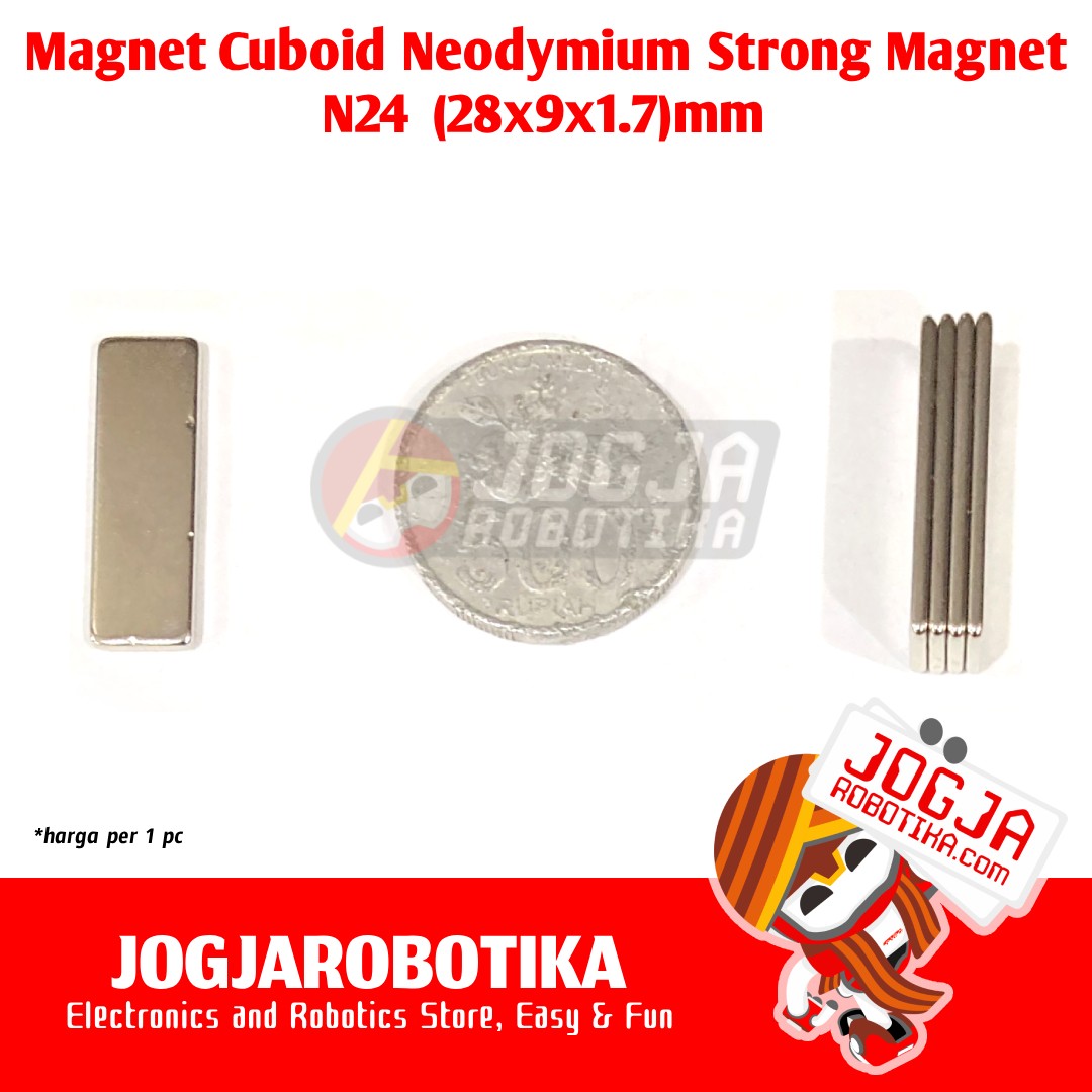 MAGNET N24 KOTAK (28X9X1.7)MM - NEODYMIUM NEODIMIUM STRONG MAGNET