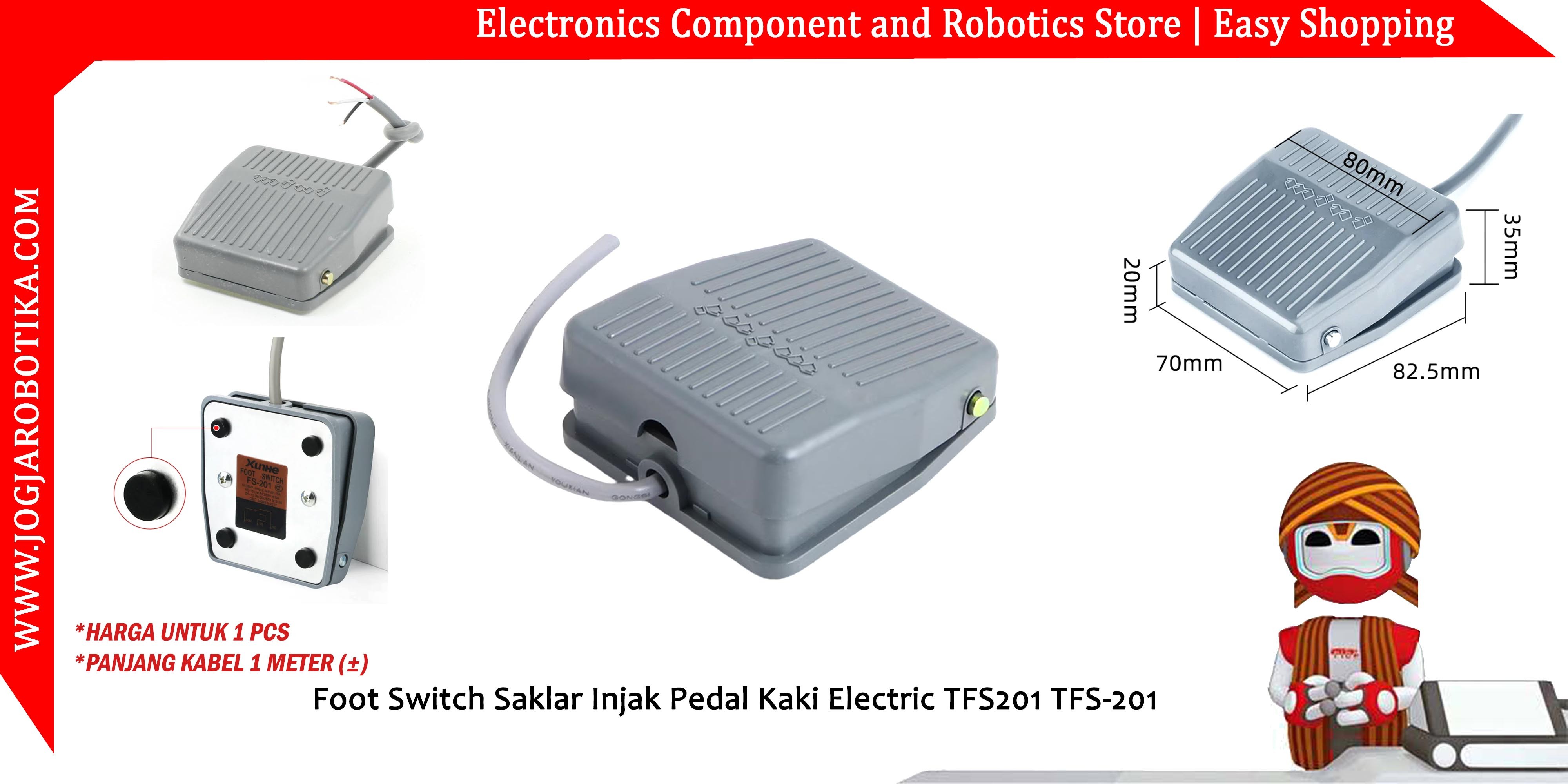 Foot Switch Saklar Injak Pedal Kaki Electric TFS201 TFS-201