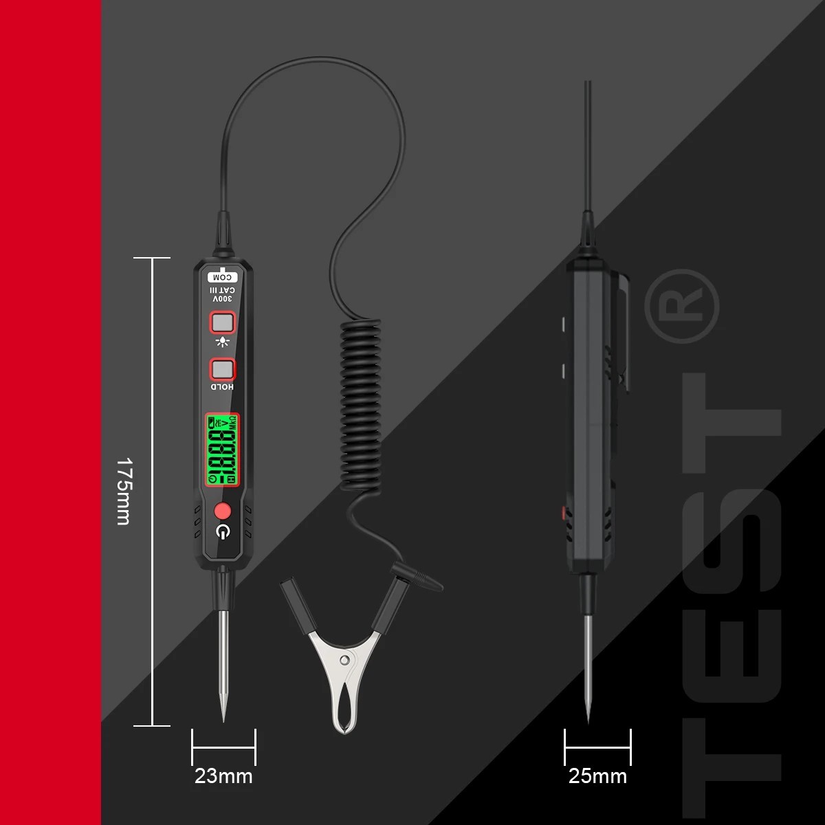 Habotest HT86A Tespen DC Voltmeter Resistance Meter Digital Tester Untuk Mobil Motor Test Pen Cable Tester