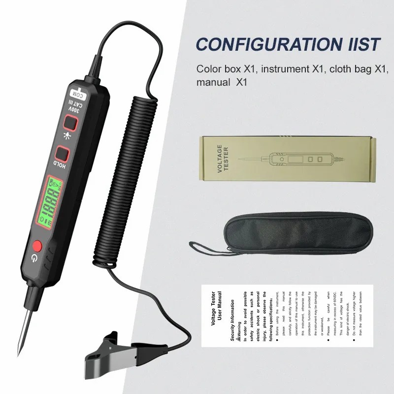 Habotest HT86A Tespen DC Voltmeter Resistance Meter Digital Tester Untuk Mobil Motor Test Pen Cable Tester
