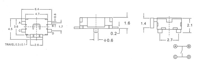 Side Push Micro Switch SMD