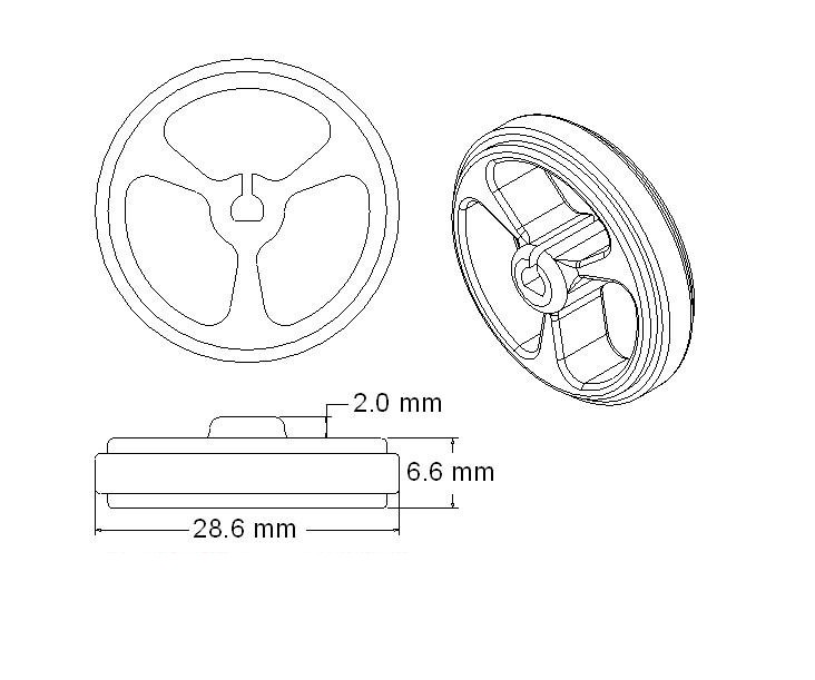 ZJ327 Arduino 3PI miniQ Car N20 Motor Rubber Wheel 34x7mm