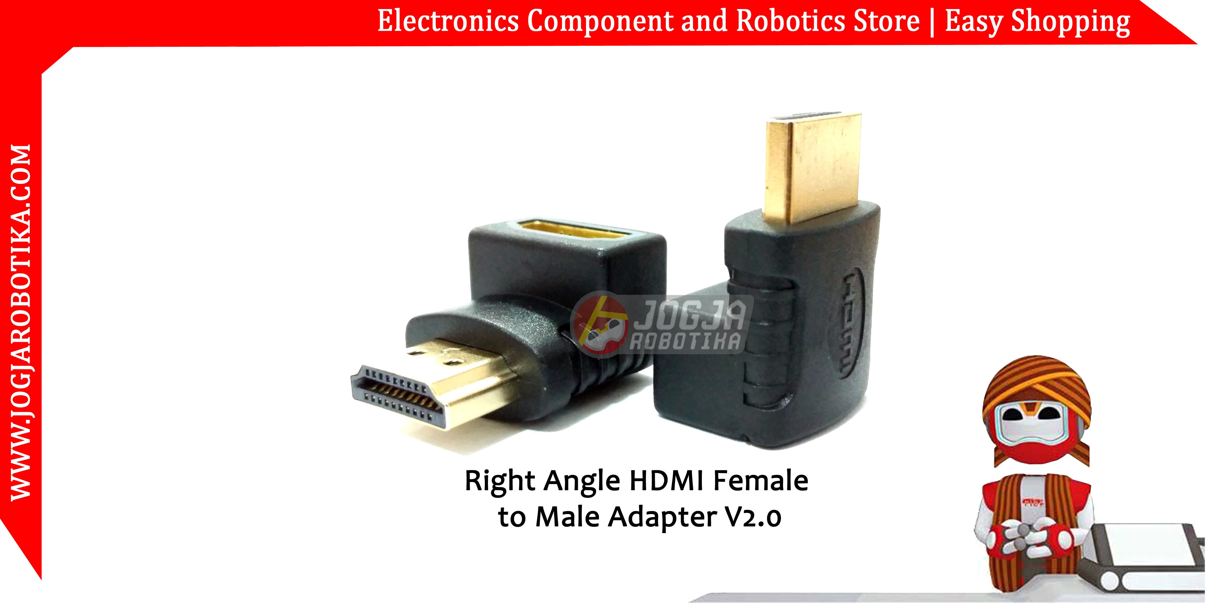 Right Angle HDMI Female to HDMI Male Adapter