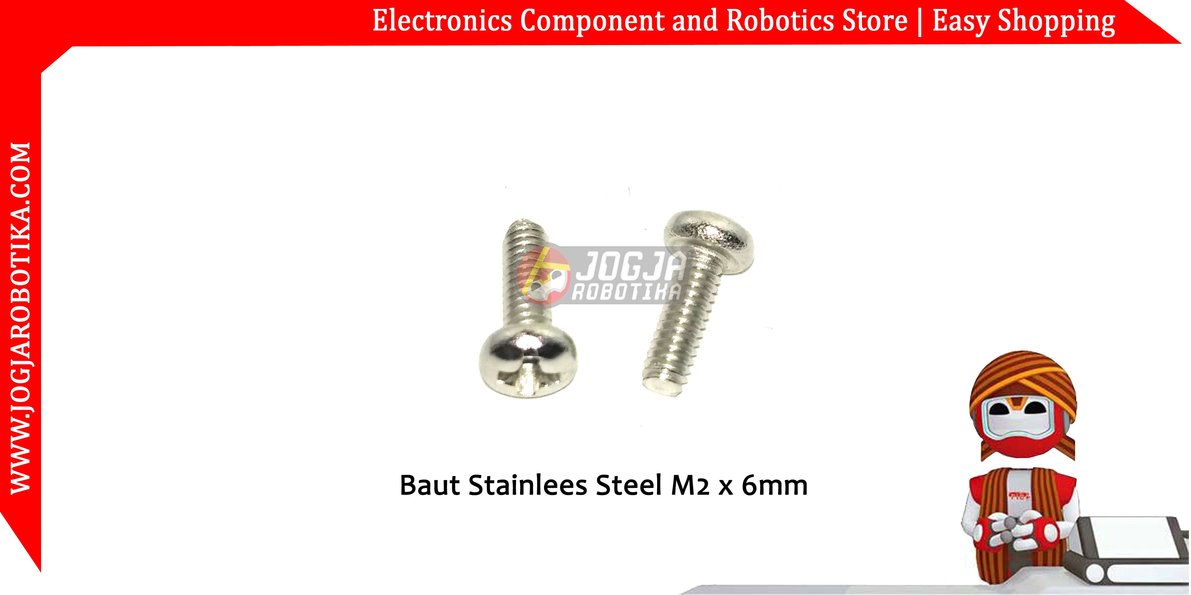 Baut Stainless Steel 304 M2x6mm