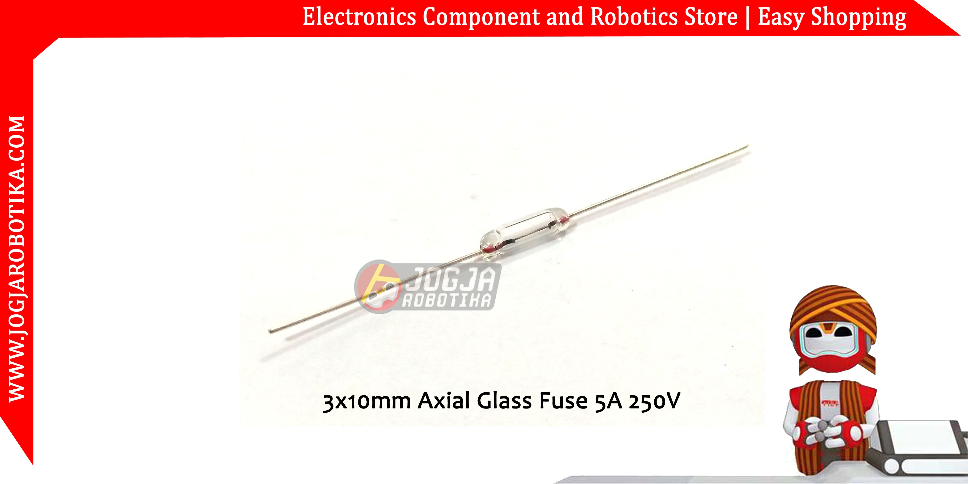 3x10mm Axial Glass Fuse 5A 250V