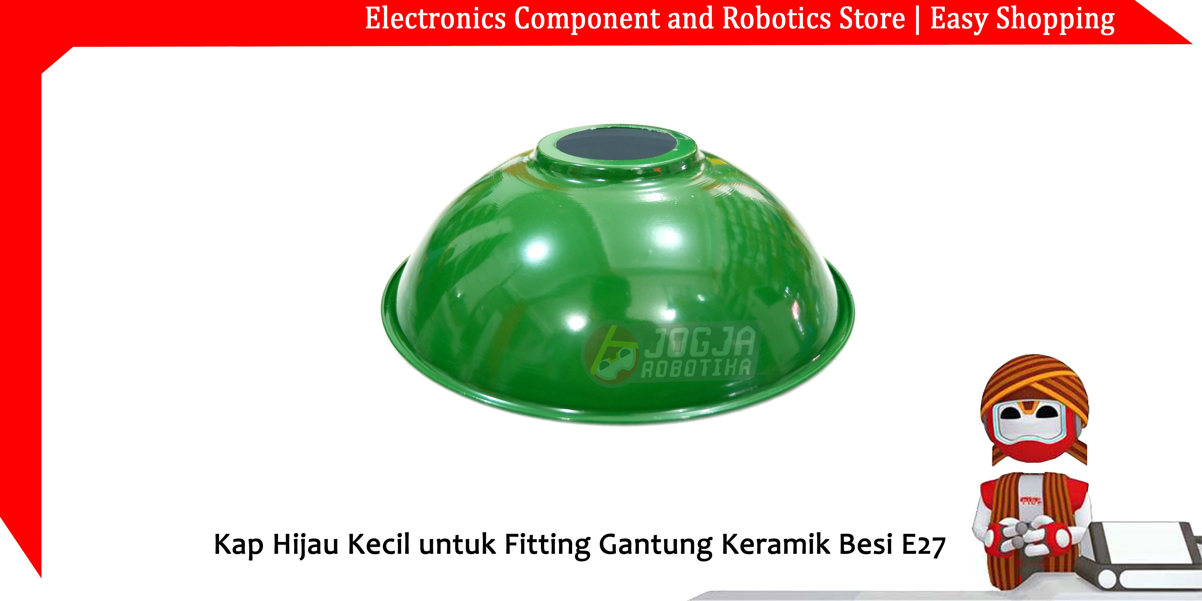Kap Hijau Kecil untuk Fitting Gantung Keramik Besi E27