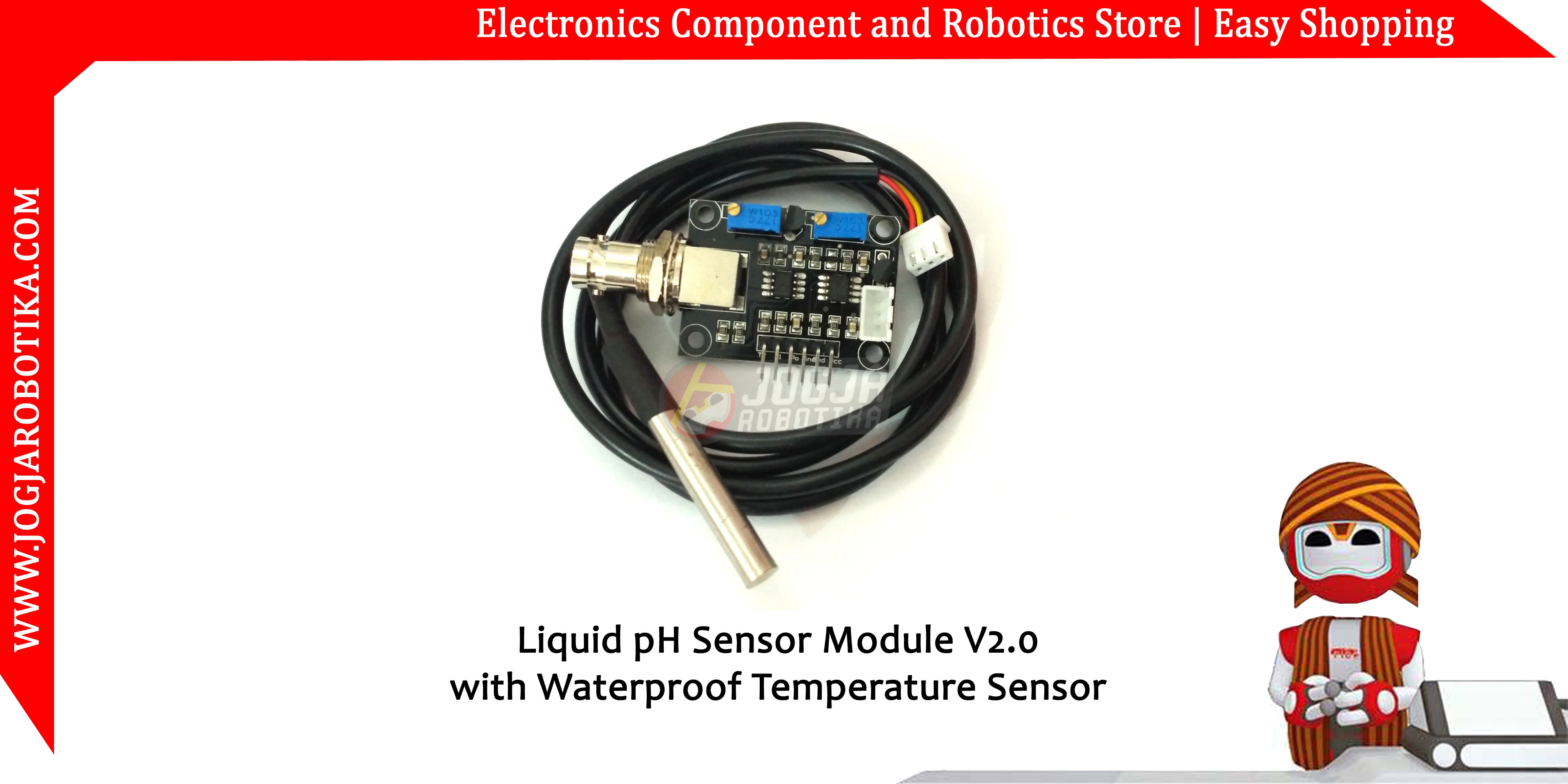 Liquid pH Sensor Module V2.0 with Waterproof Temperature Sensor