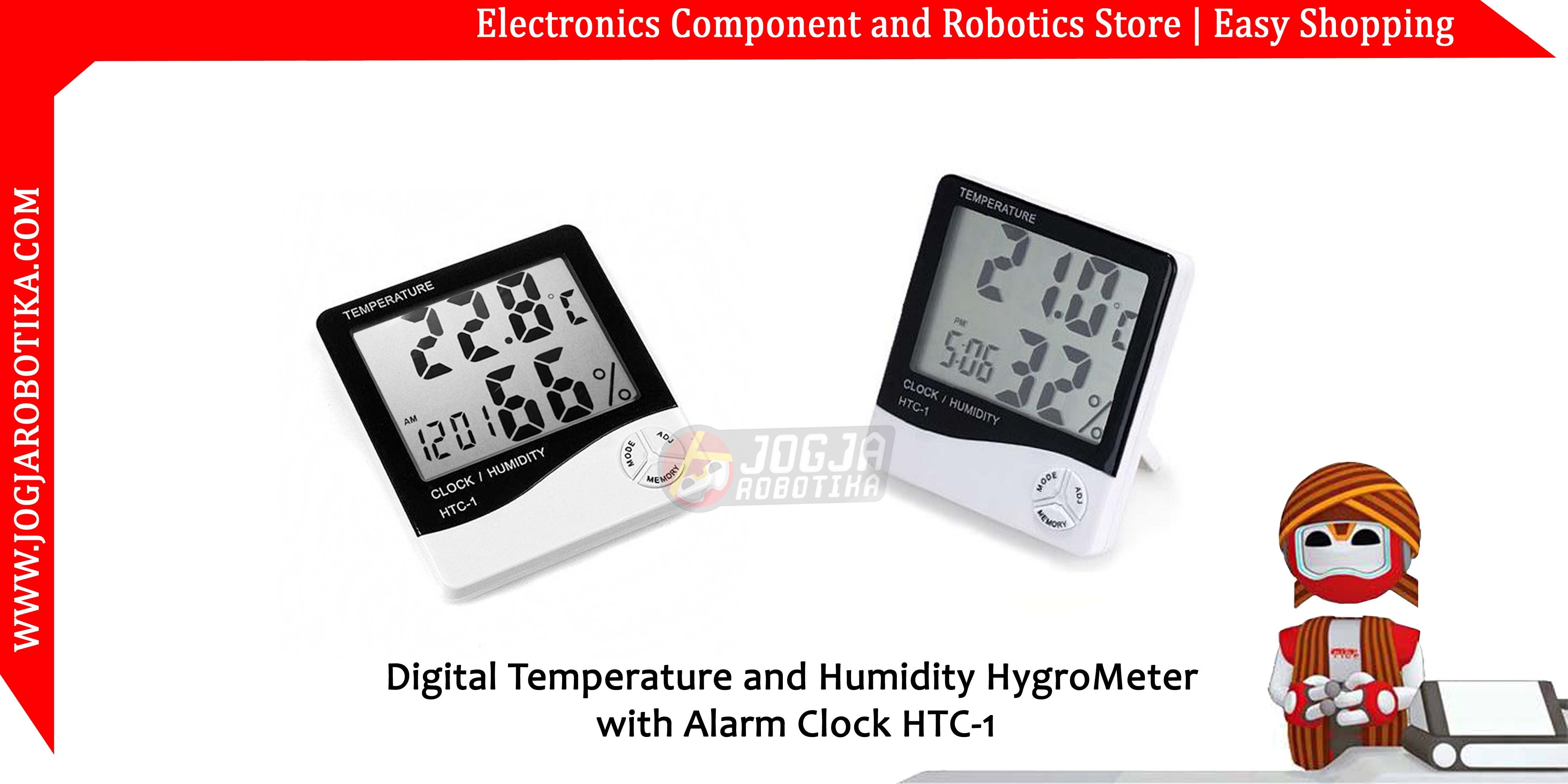 Digital Temperature and Humidity HygroMeter with Alarm Clock HTC-1