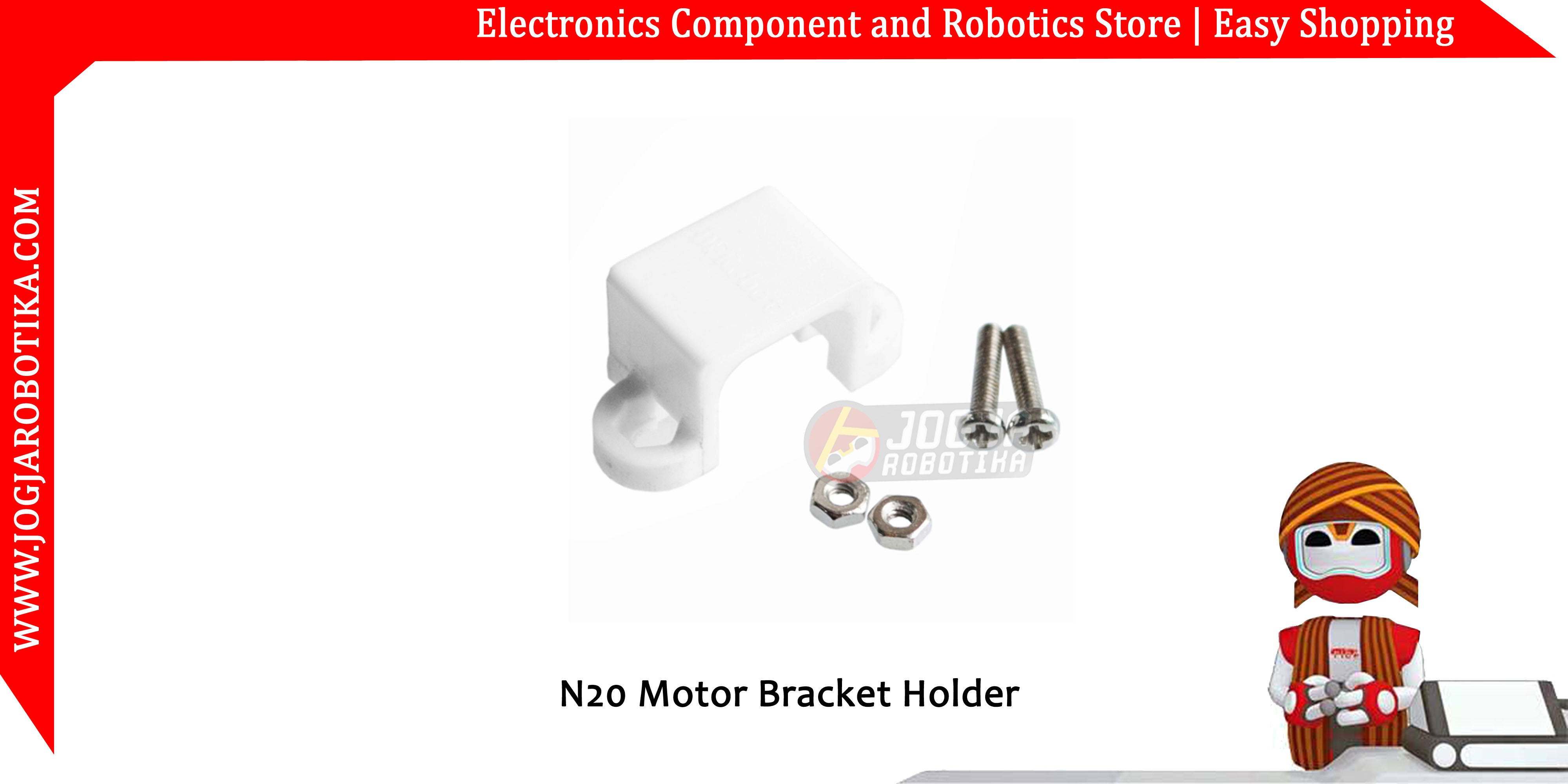 N20 Motor Bracket Holder - Putih