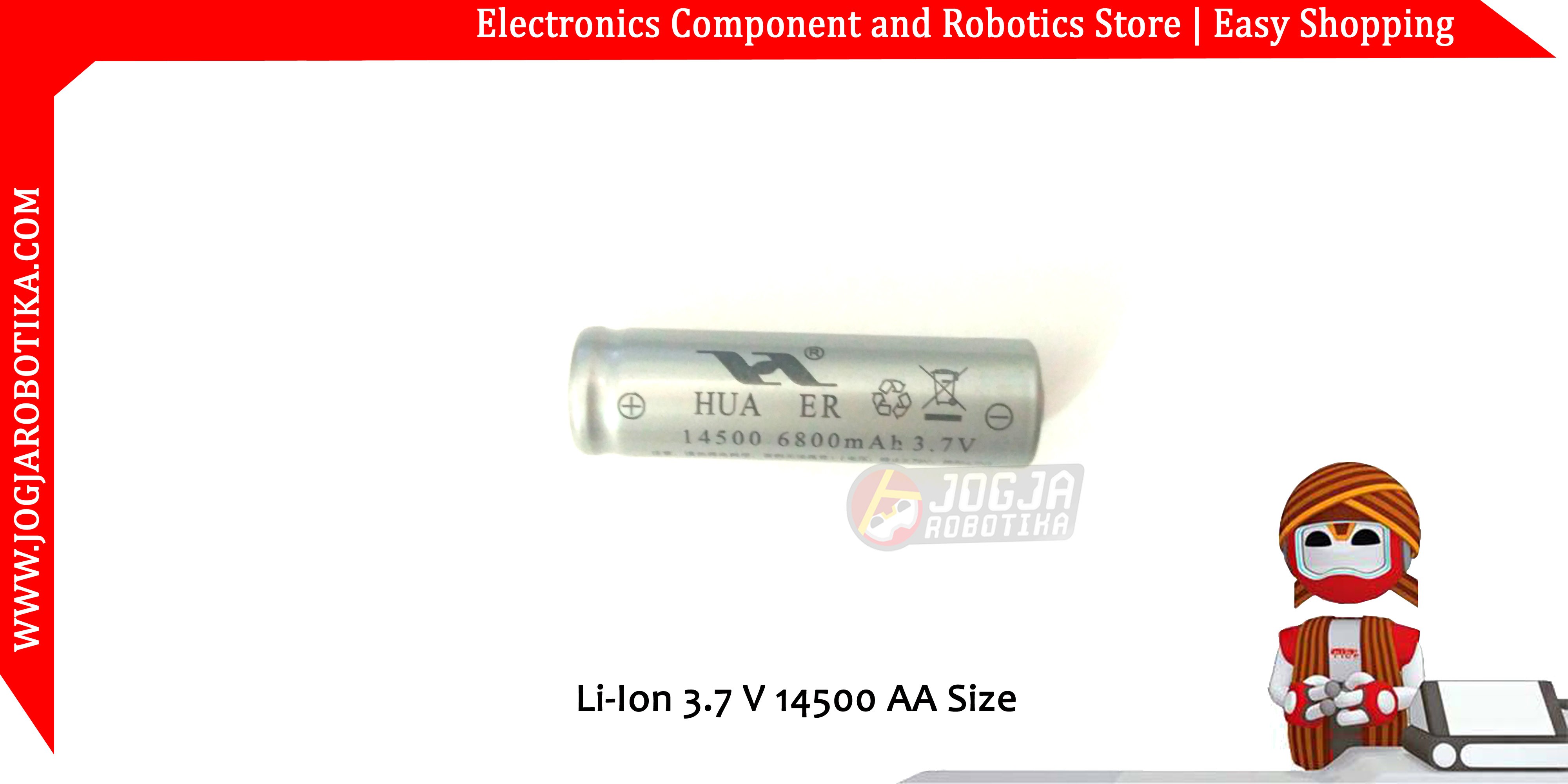 Li-Ion 3.7 V 14500 AA Size