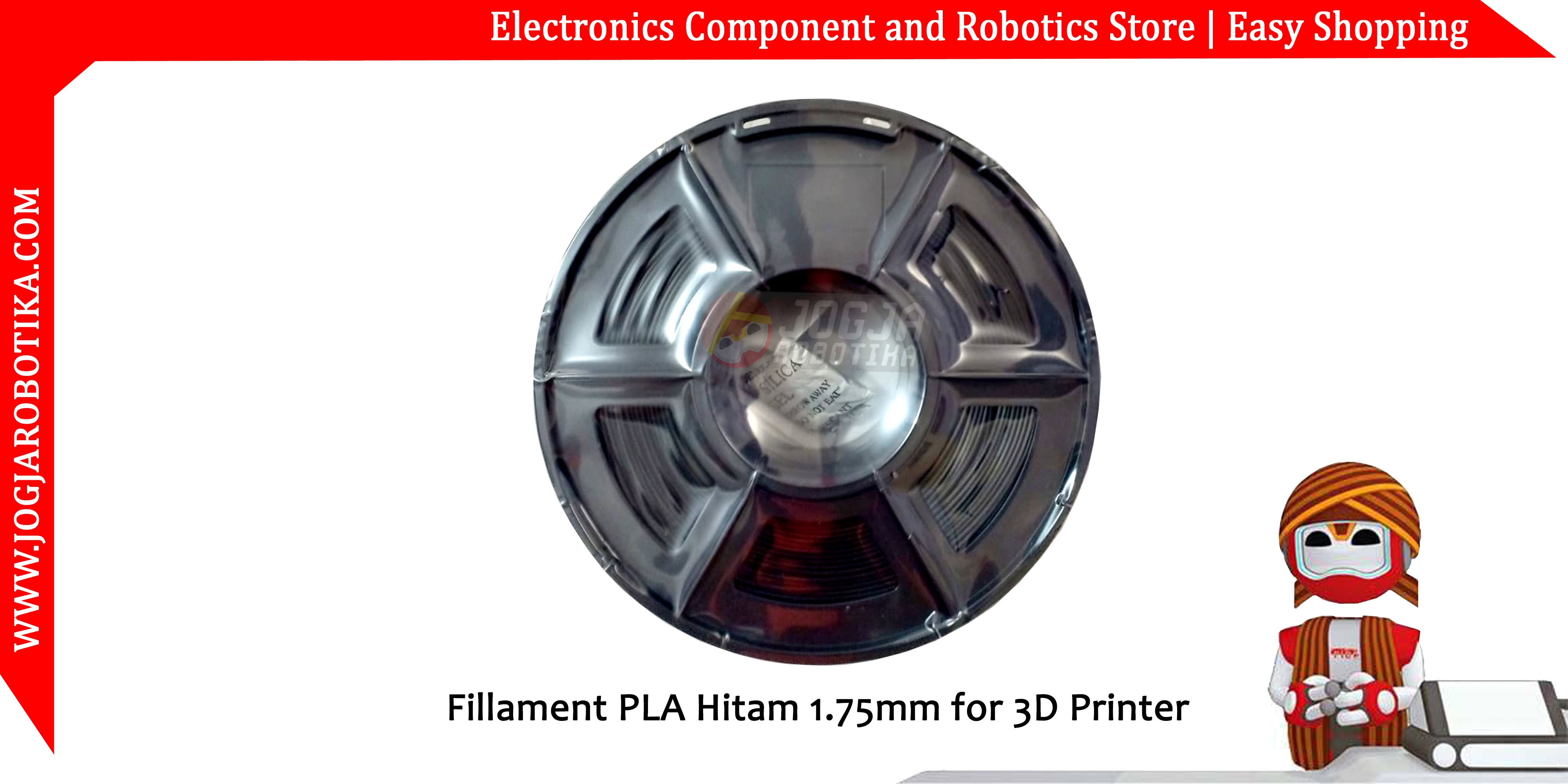 Filamen PLA Hitam 1.75mm for 3D Printer