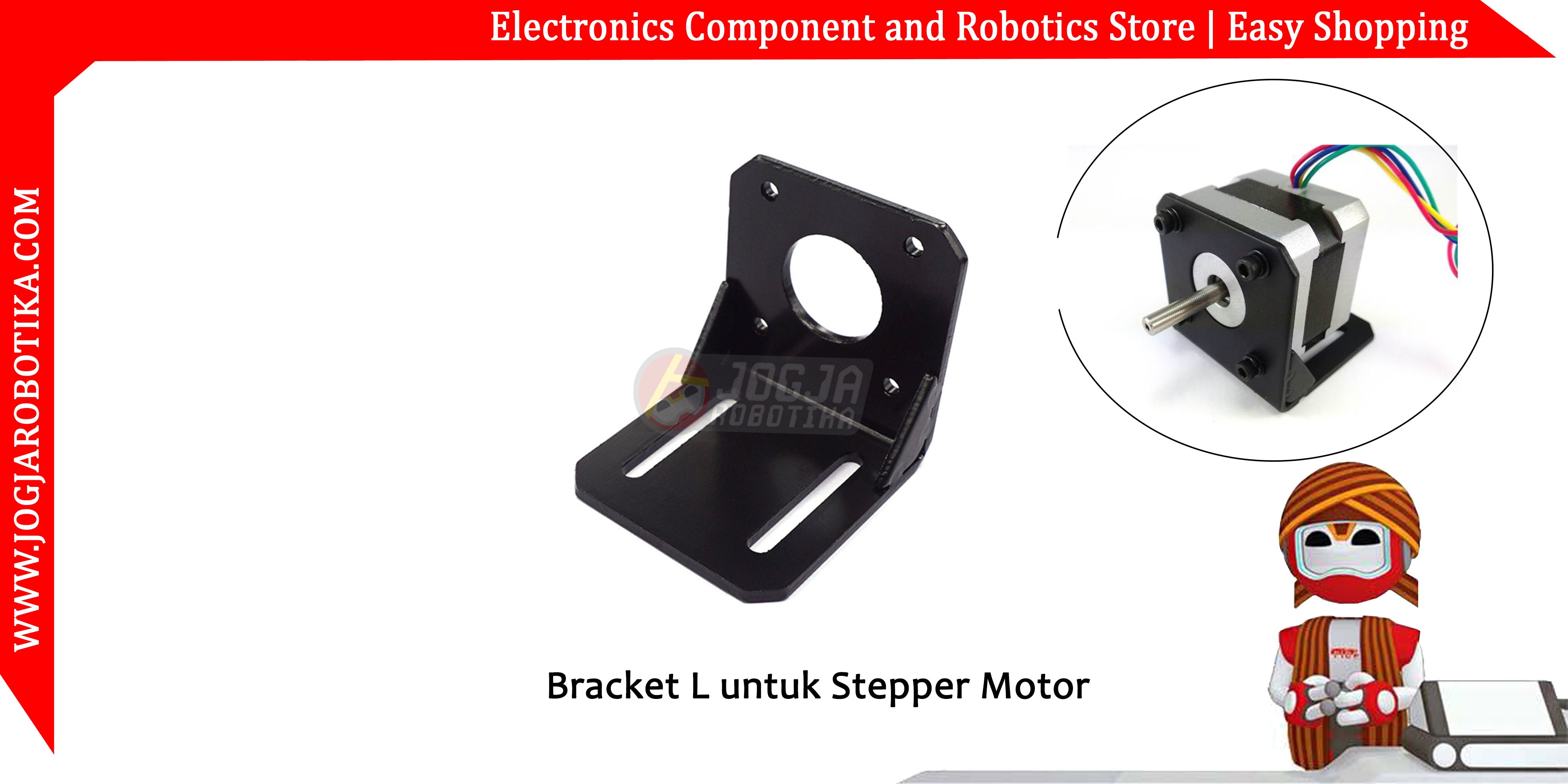 Mounting Bracket Dudukan Holder L 42 untuk Motor Stepper Nema 17