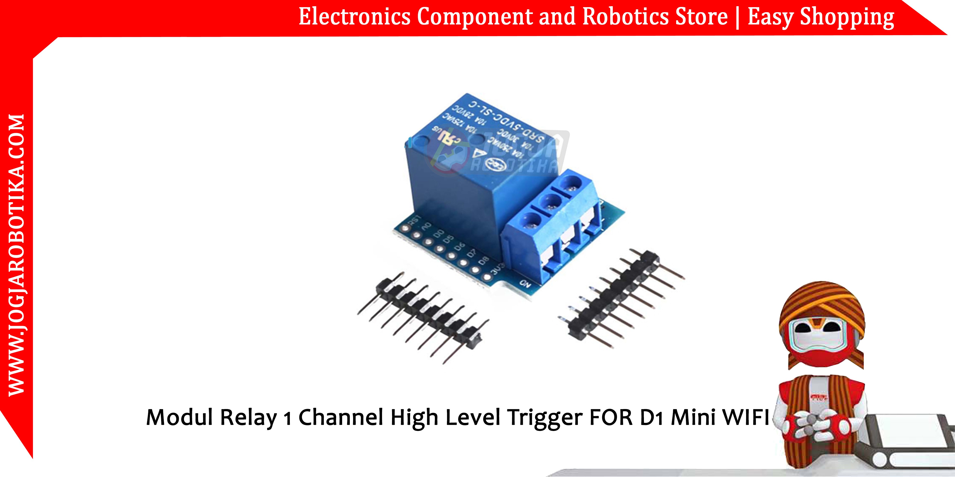 Modul Relay 1 Channel High Level Trigger Shield for Wemos D1 Mini WIFI