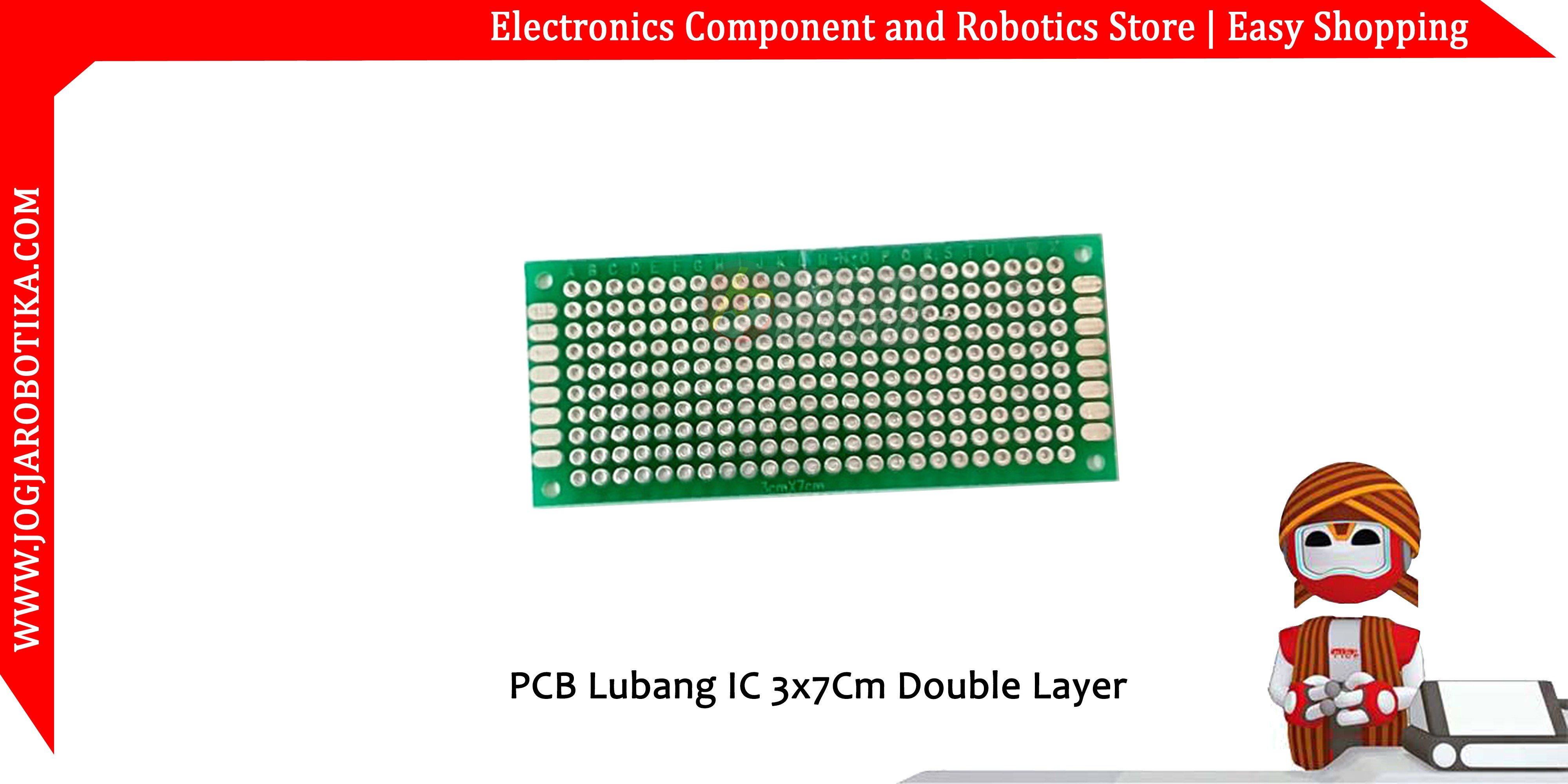 PCB Lubang IC 3x7Cm Double Layer