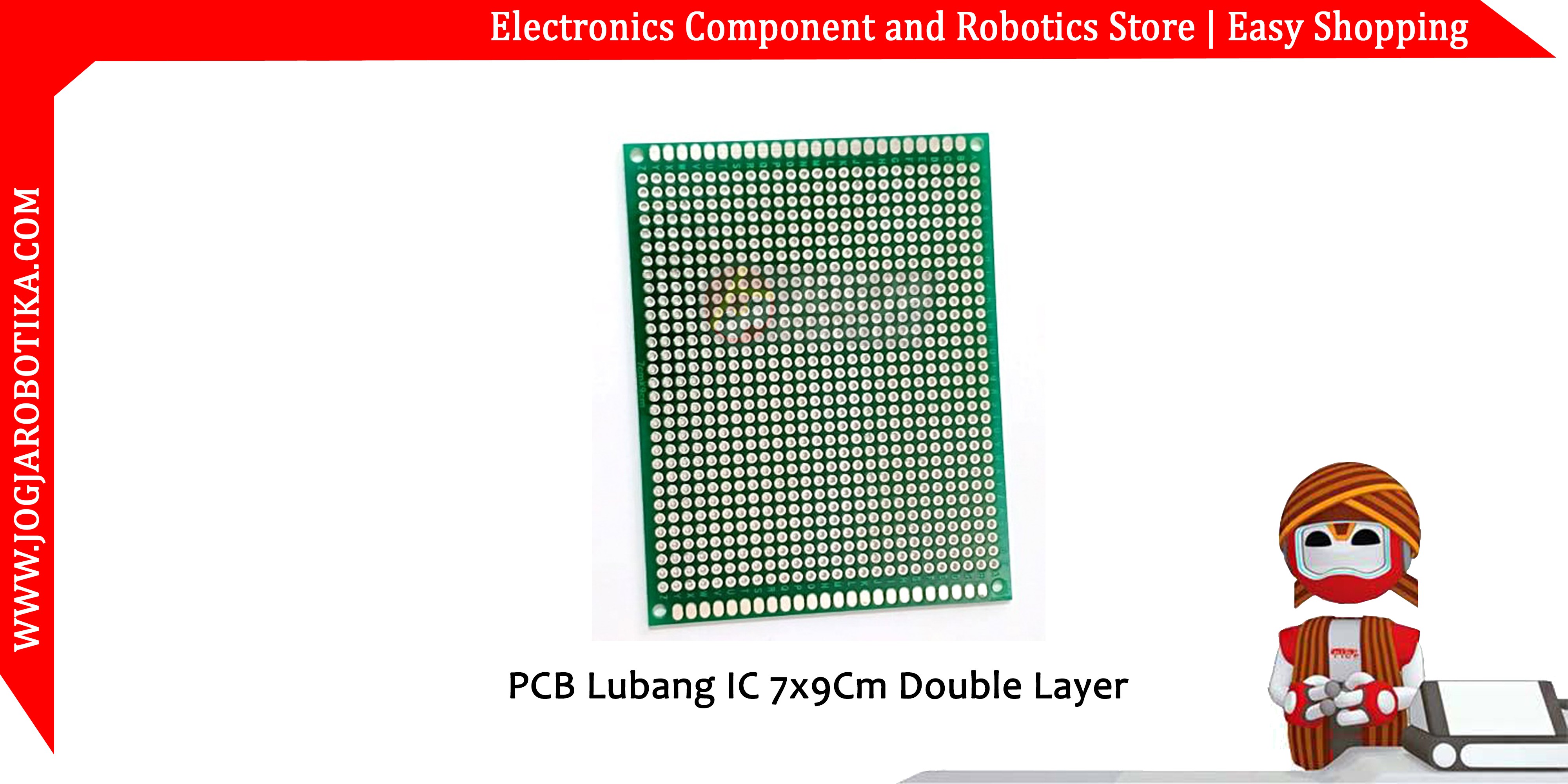 PCB Lubang IC 7x9Cm Double Layer