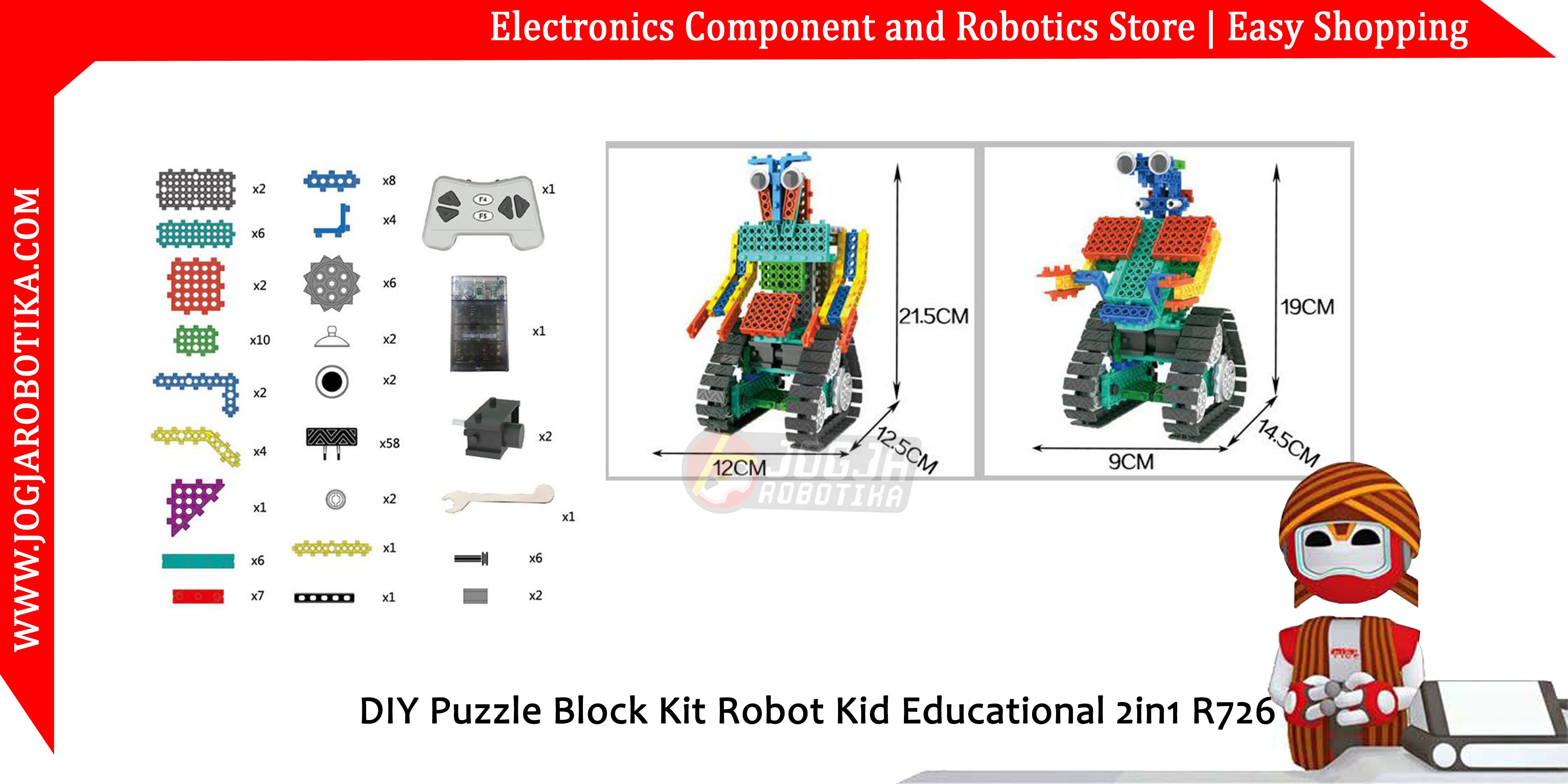 DIY Puzzle Block Kit Robot Kid Educational 2in1 R726