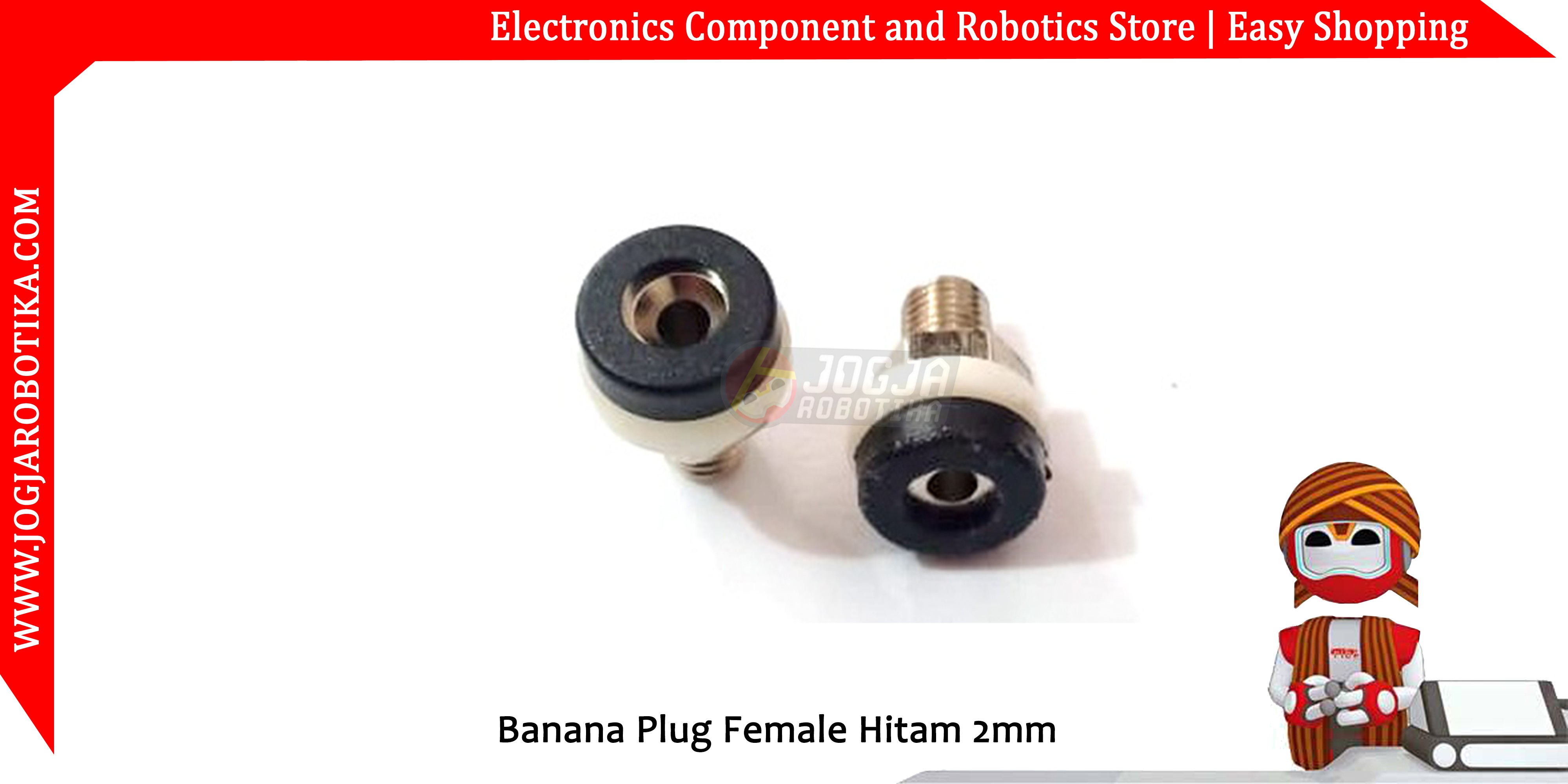 Banana Plug Female Hitam 2mm